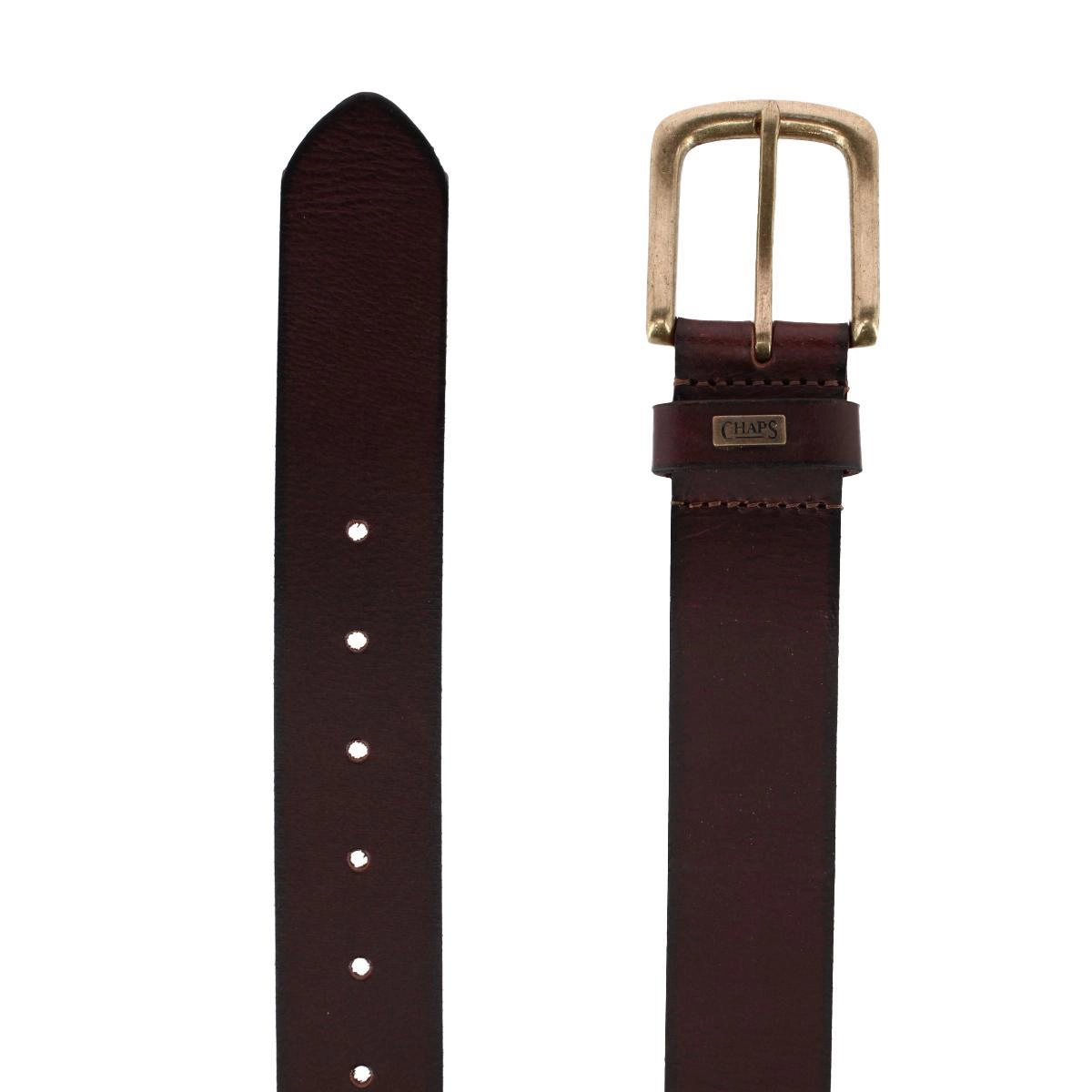 Chaps Men's 38mm Burnished Edge Leather Casual Belt