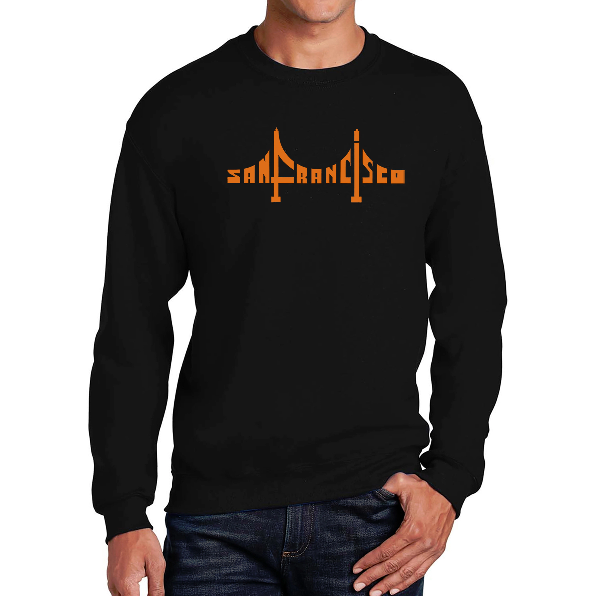 LA Pop Art San Francisco Bridge - Mens Word Crew Sweatshirt