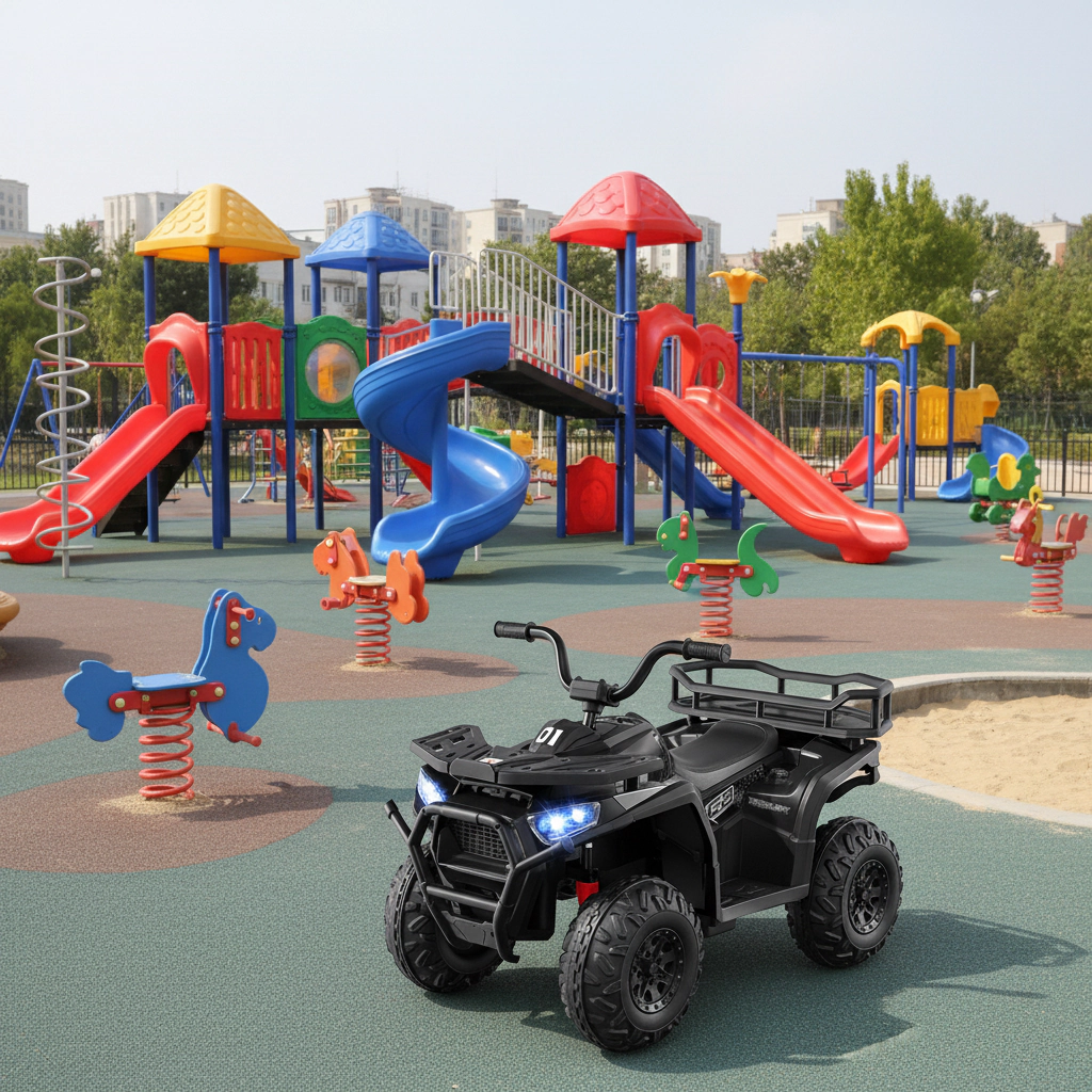Costway 24V Kids Ride on Electric ATV Car Toy with Spring Suspension & LED Lights USB
