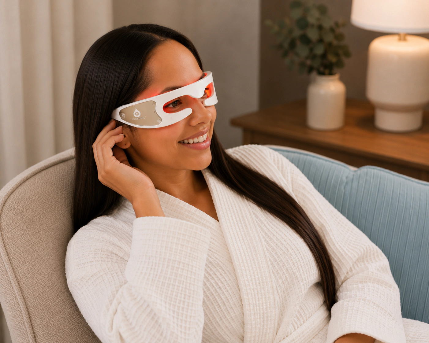 Pursonic Women's LED Light Therapy Eye Mask: 4-Wavelength Collagen Boosting & Anti-Aging Treatment