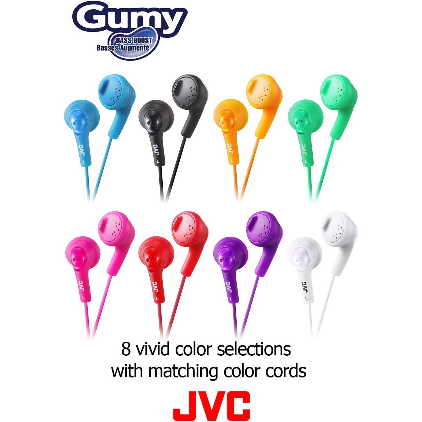 JVC HA-F160 Gumy Wired In-Ear Headphones, Red