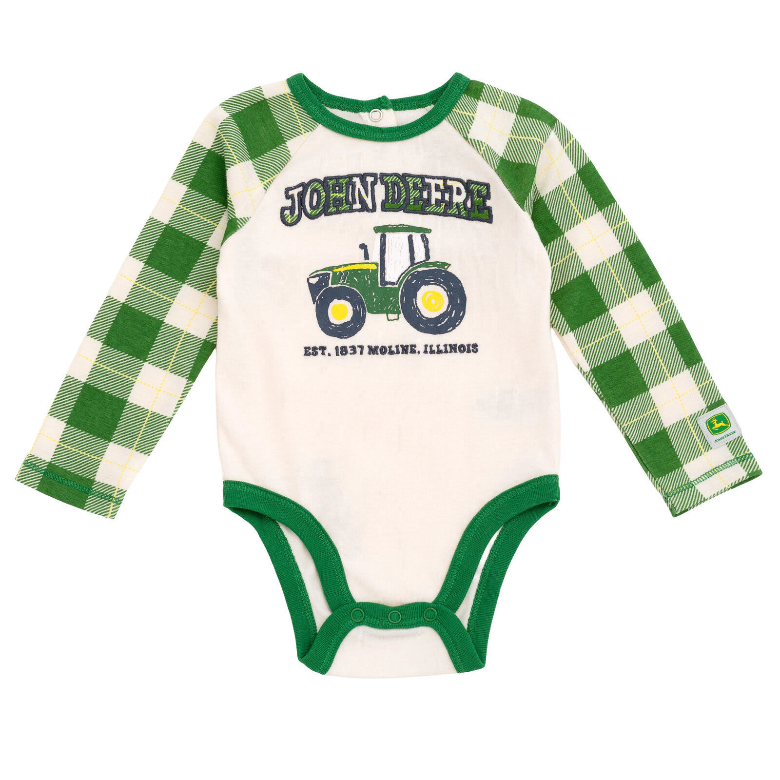 John Deere Baby Boys' 3-Pack Long Sleeve Bodysuits