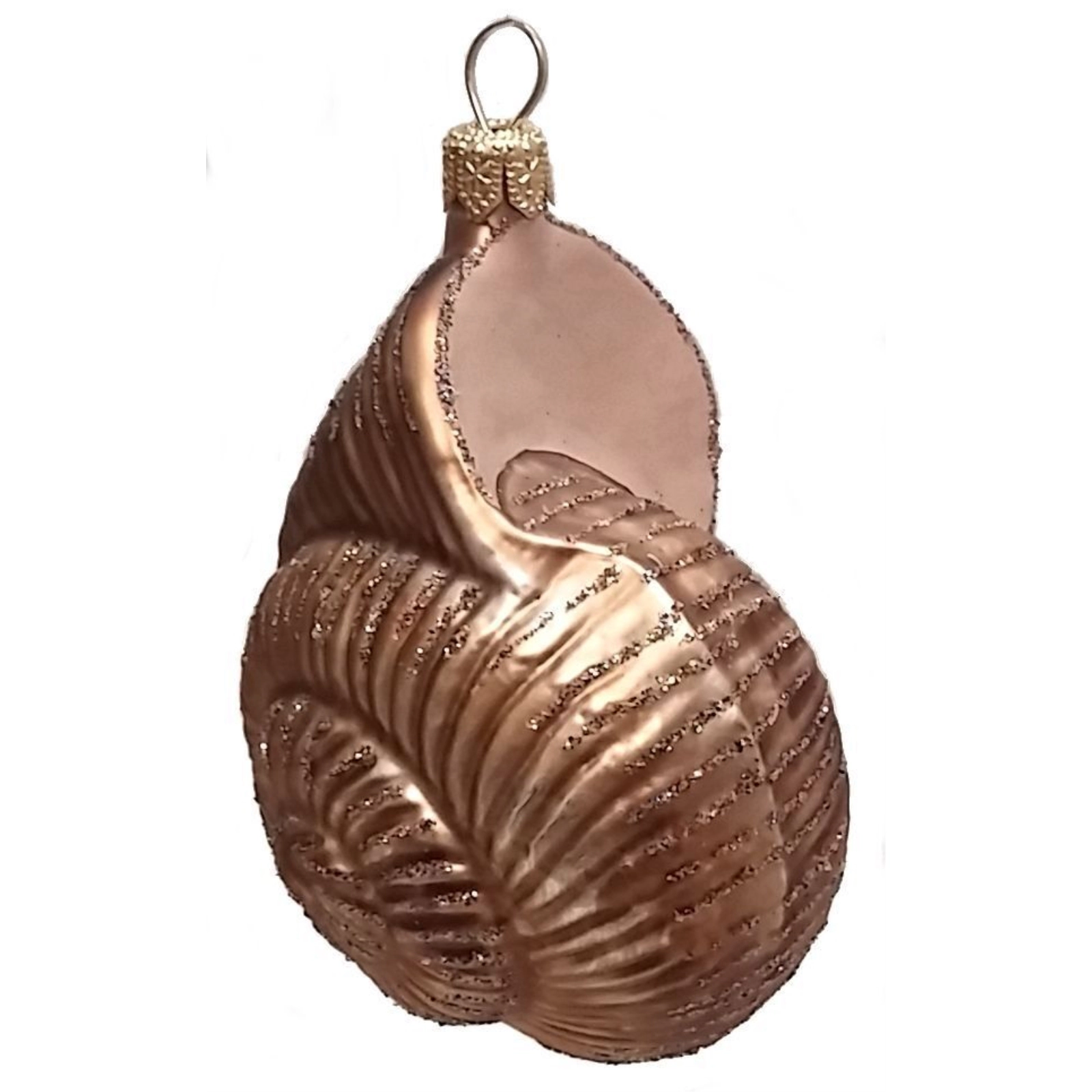 Pinnacle Peak Trading Company Spiral Nautilus Seashell Polish Blown Glass Christmas Ornament Decorations