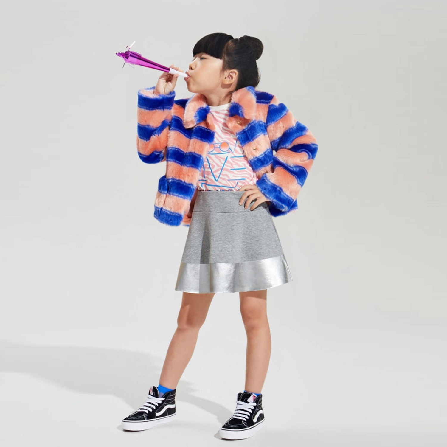 Rockets of Awesome Foil Hem Skater Skirt for Girls