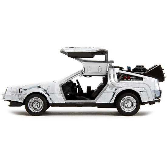 Jada Collectible Dmc Delorean Time Machine Brushed Metal (Frost Version) "Back To The Future" (1985) Movie "Hollywood
