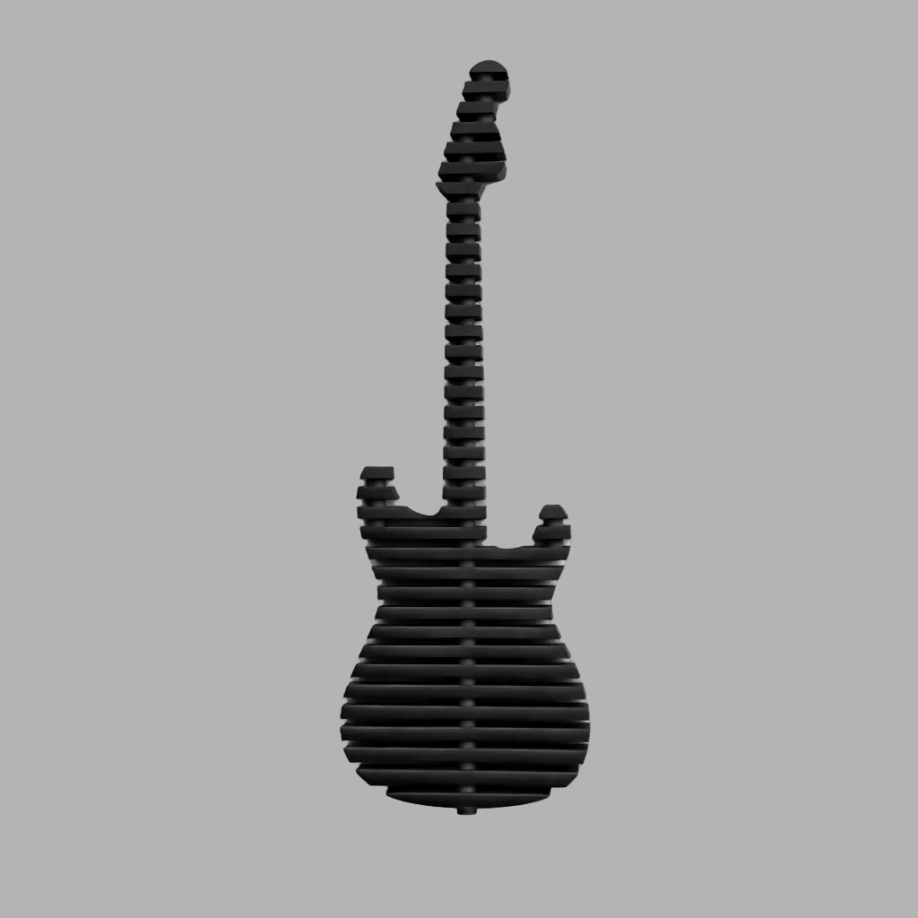 Wear Sierra Parametric Black 3D Guitar Wood Wall Art