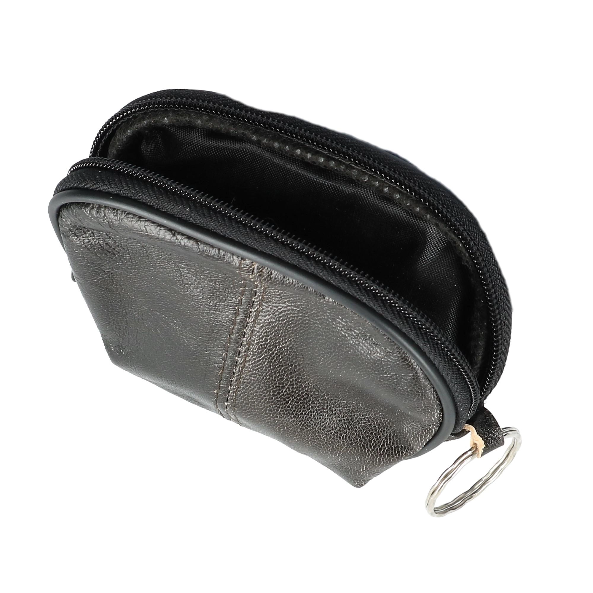 CTM Leather Compact Zipper Coin Pouch Wallet