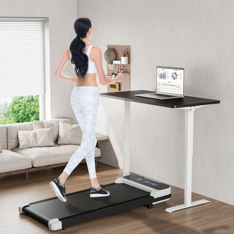 SUGIFT White 2.5-HP Under Desk Treadmill with 3 Countdown Modes 43-in W 19-in D 220-lb User Capacity