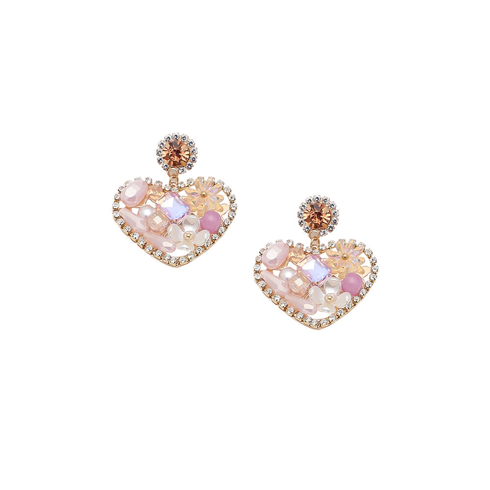 SOHI Women's Hearts Drop Earrings
