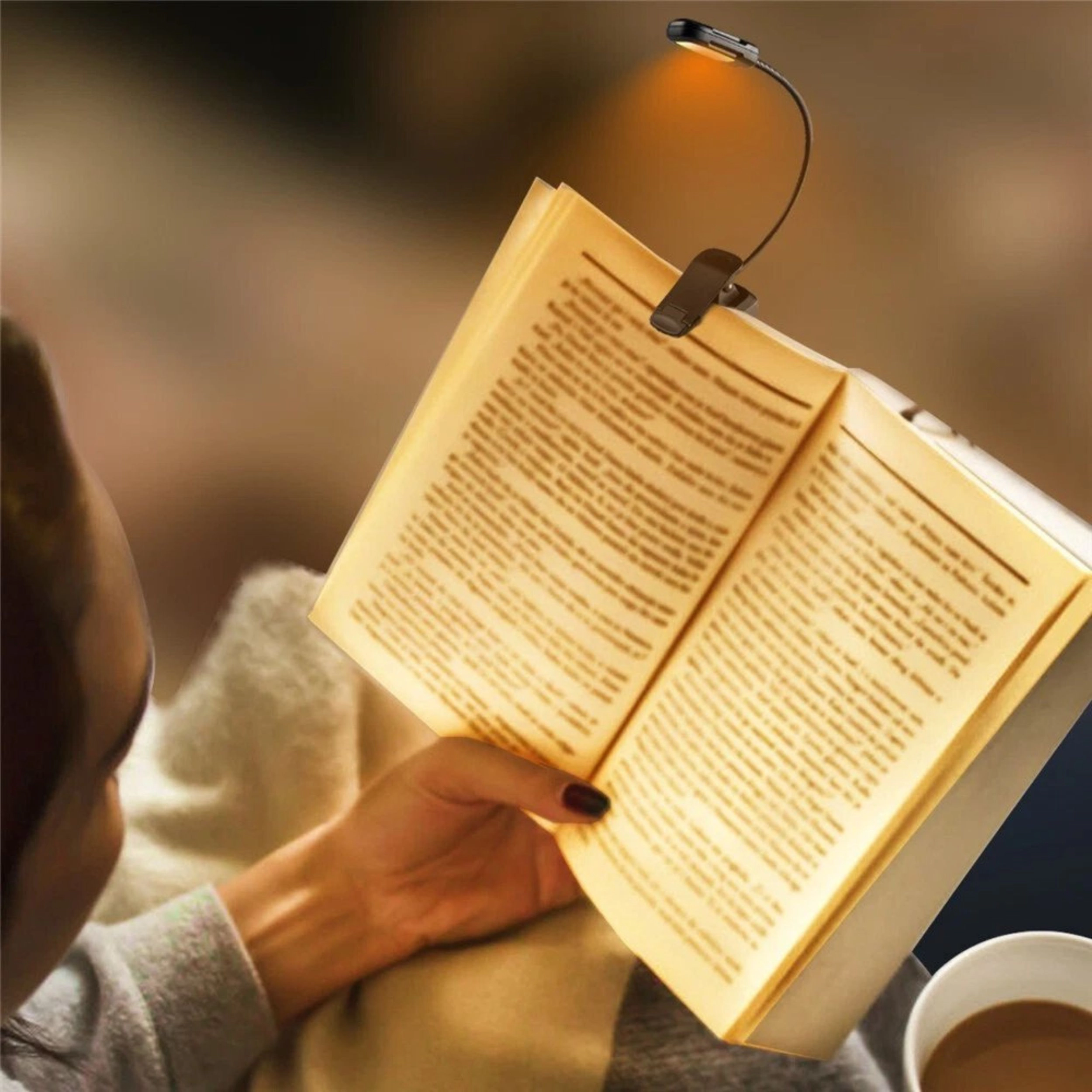 Home Collection Rechargeable LED Clip On Book Light with 3 Light Modes
