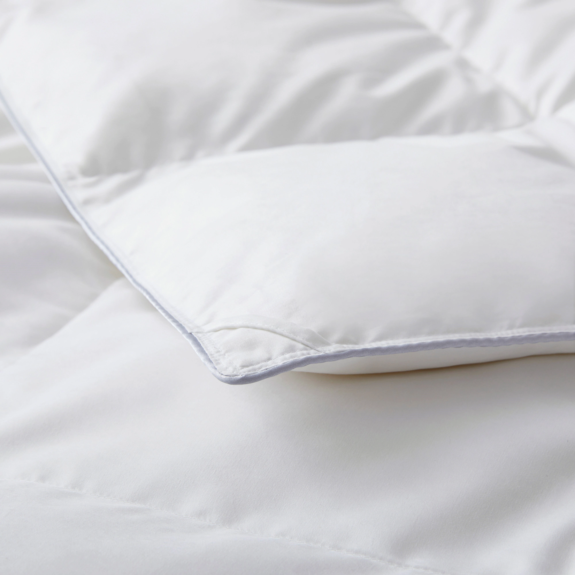 Unikome Lightweight White Goose Feather Down Fiber Comforter, Soft Noiseless Duvet Insert for Summer