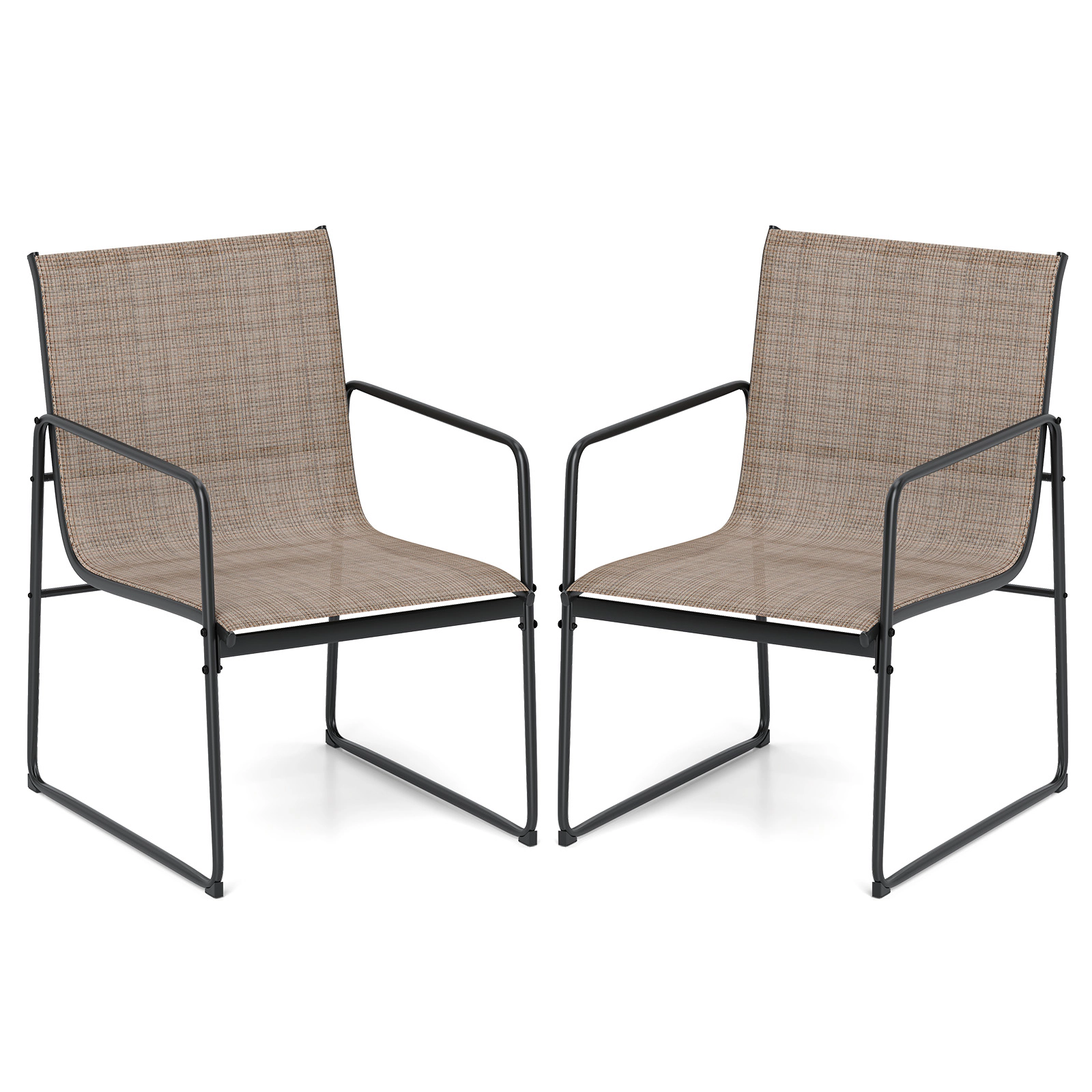 LJG Outdoor Dining Chairs Set of Patio Furniture Chair with Breathable Seat and Backrest