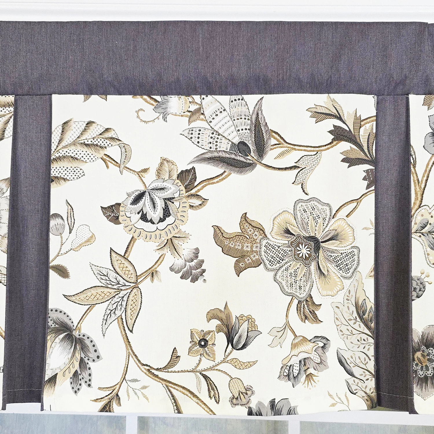 RLF Home Zanzibar Pleated 100% Cotton Rod Pocket  Window Valance 50" x 17" Gray
