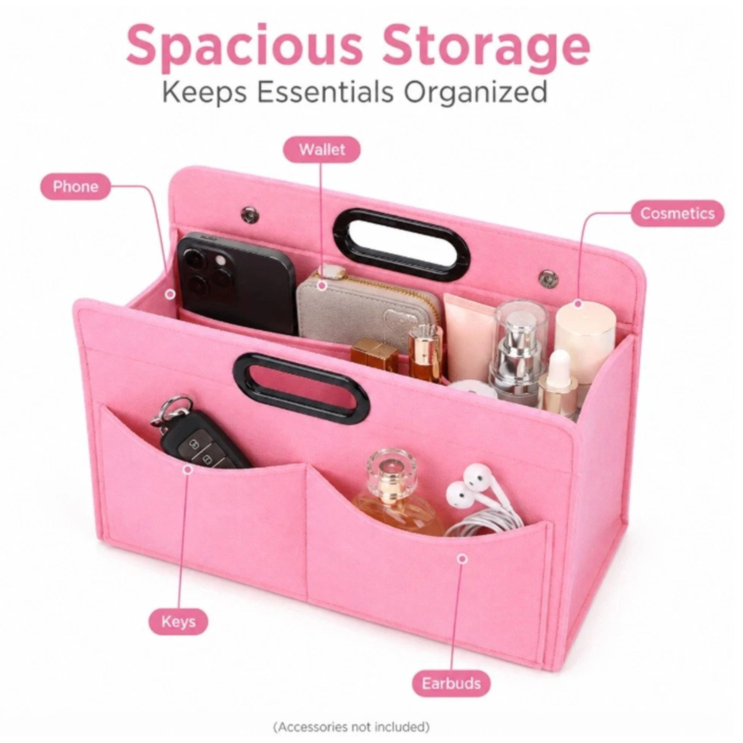 Home Collection Felt Handbag Organizer Insert Multi Pocket Purse Shaper Divider