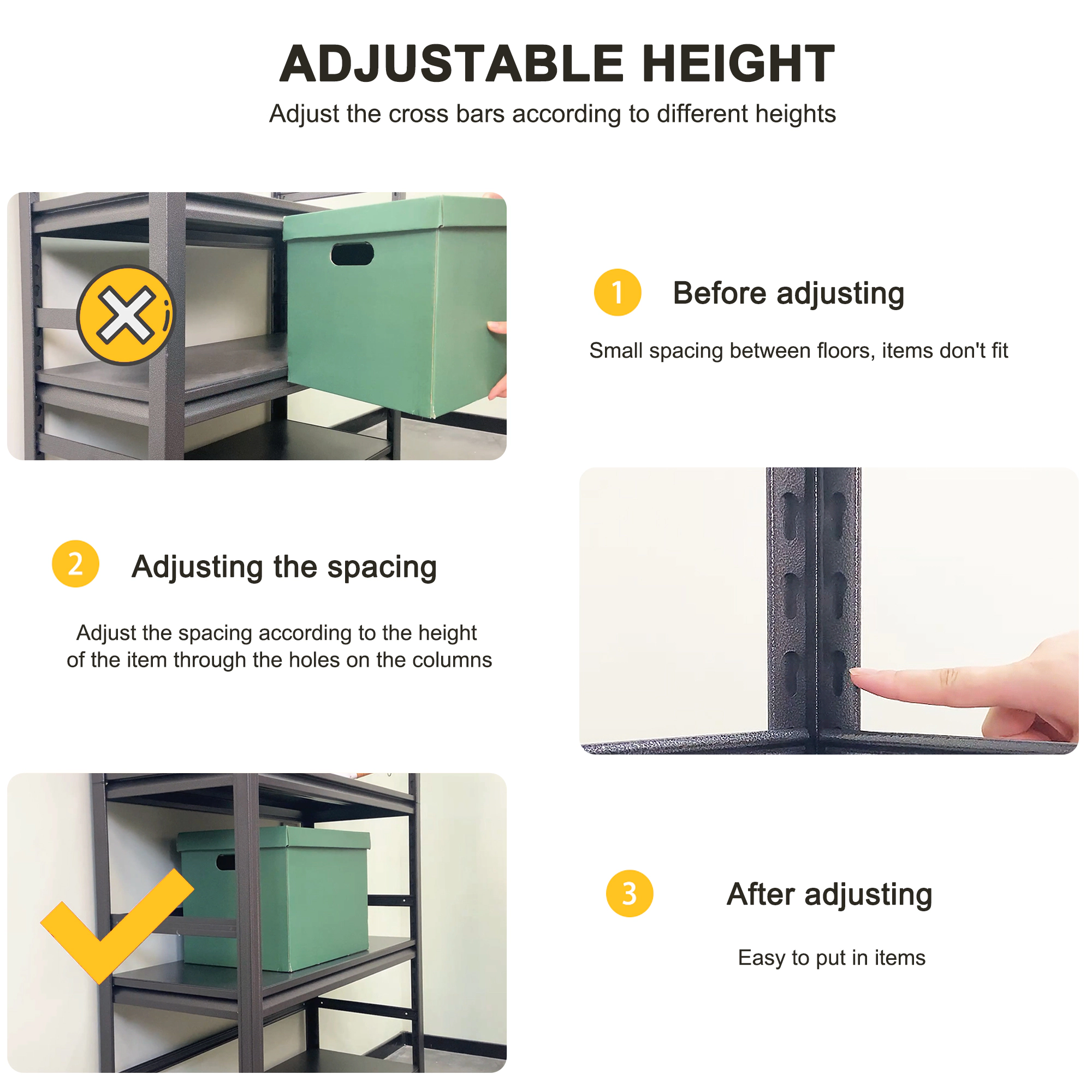 Flynama 5 Tier Heavy Duty Steel Shelving 78 in. H Adjustable Storage Rack for Kitchen and Garage Easy Assembly