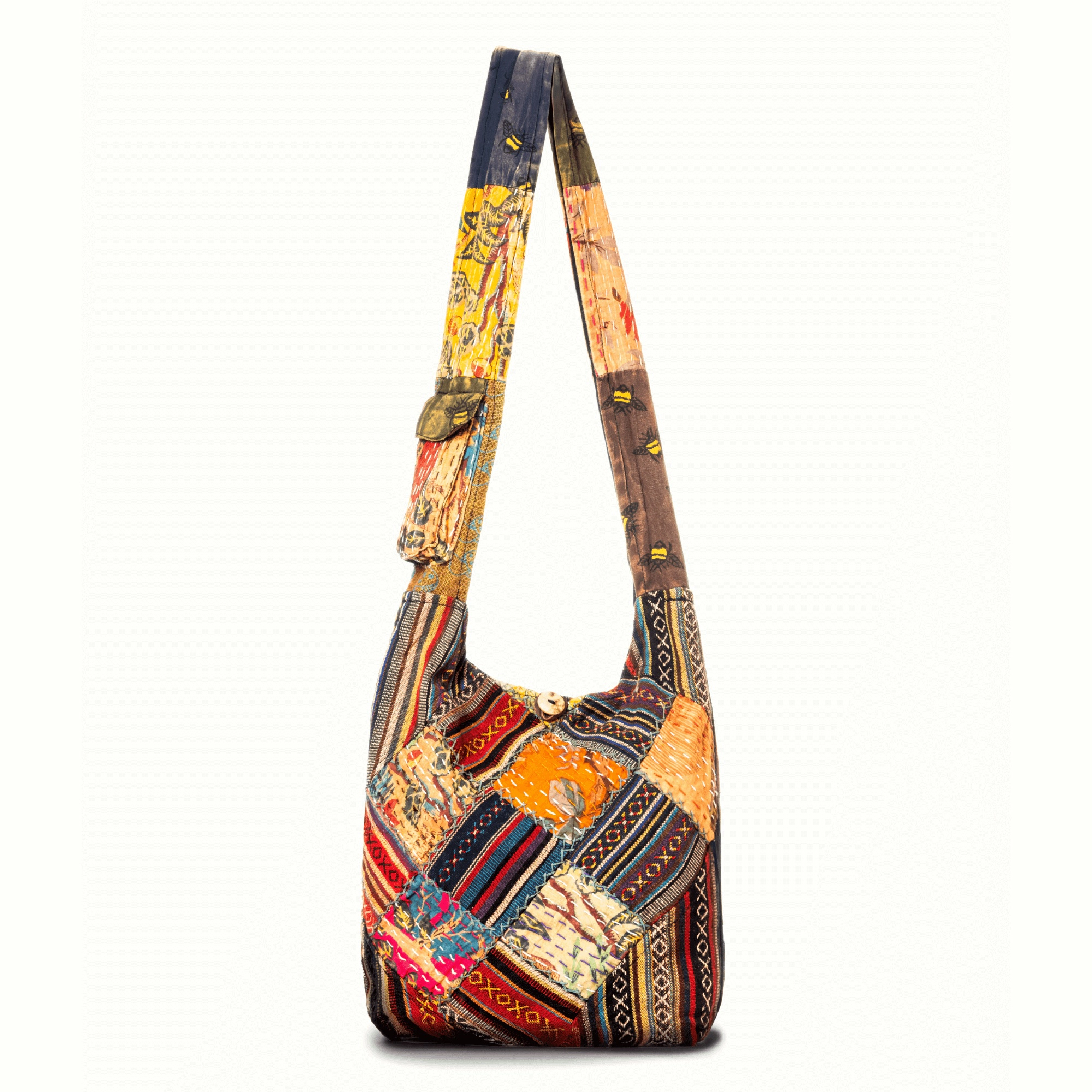 Kathmandu Collection Womens Quilted Patchwork Hobo Bag