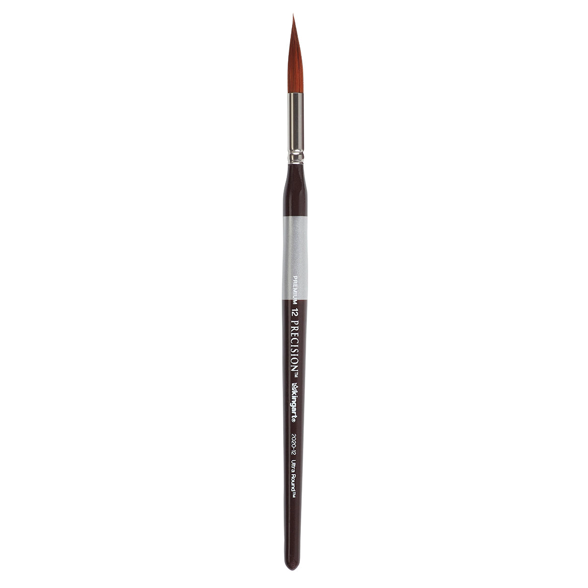 KINGART Precision 2020 Ultra Round Brushes - Amber Taklon, Ergonomic Short Handle