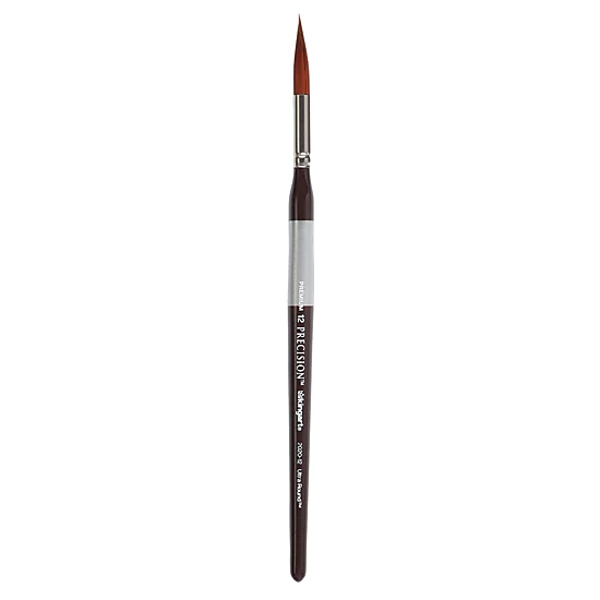 KINGART Precision 2020 Ultra Round Brushes - Amber Taklon, Ergonomic Short Handle
