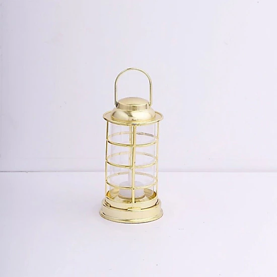 Home Collection Gold 7 Inch Mini LED Lantern Lamps Pack of 3