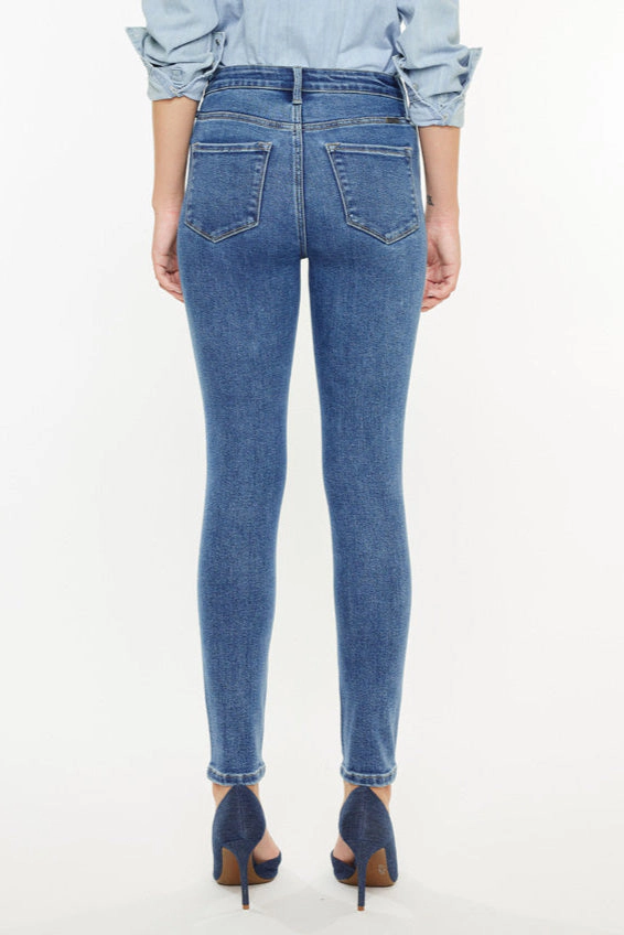 KanCan Women's Essentials High Rise Ankle Skinny Jeans Bev