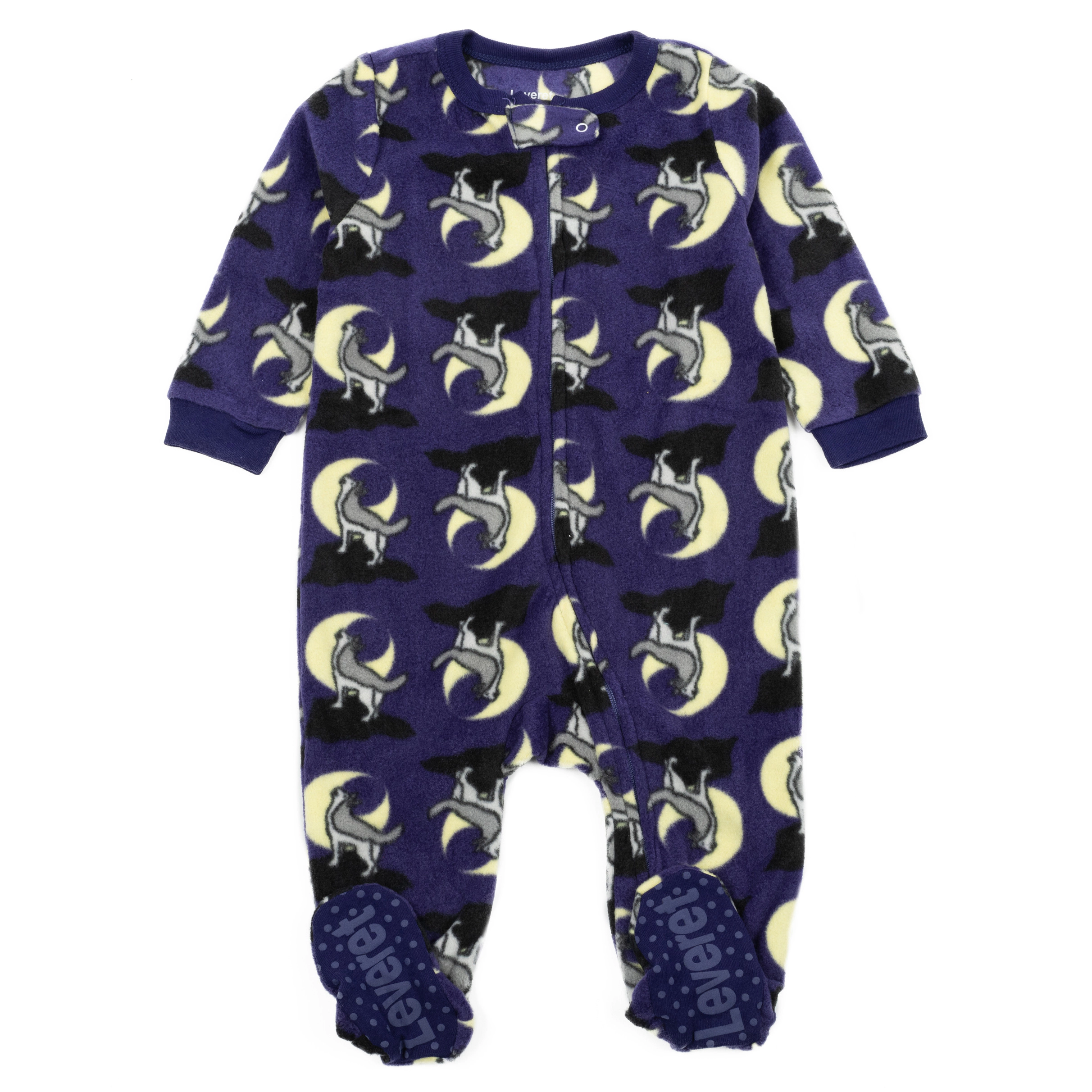 Leveret Baby/Toddler Wolf & Moon Fleece Footed Halloween Pajamas