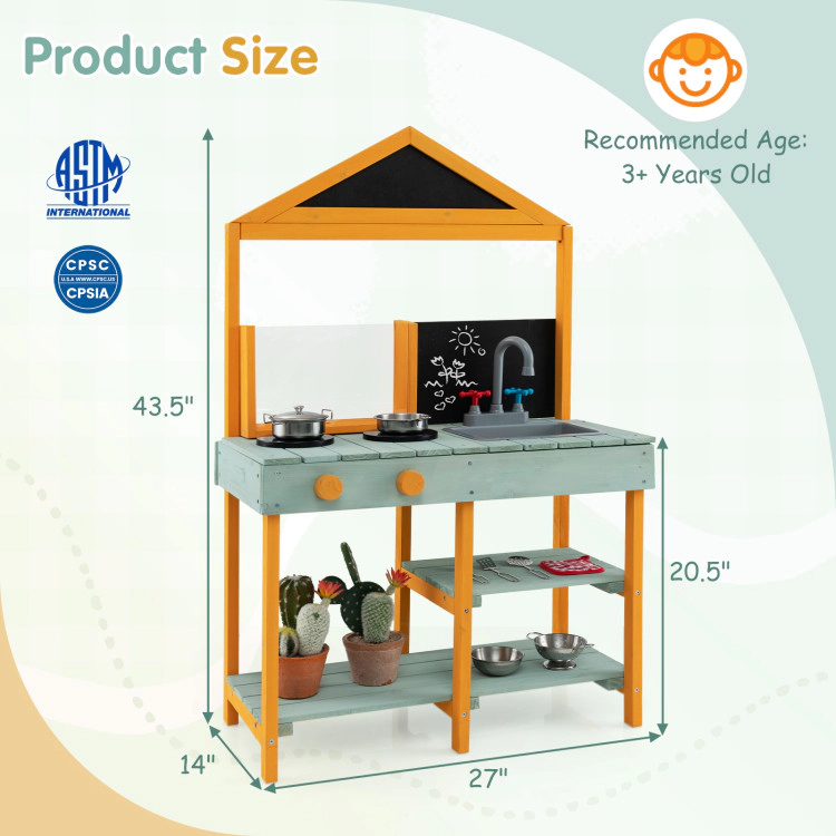 Hivvago Kids Kitchen Playset with Root Viewer Planter and Rotatable Faucet