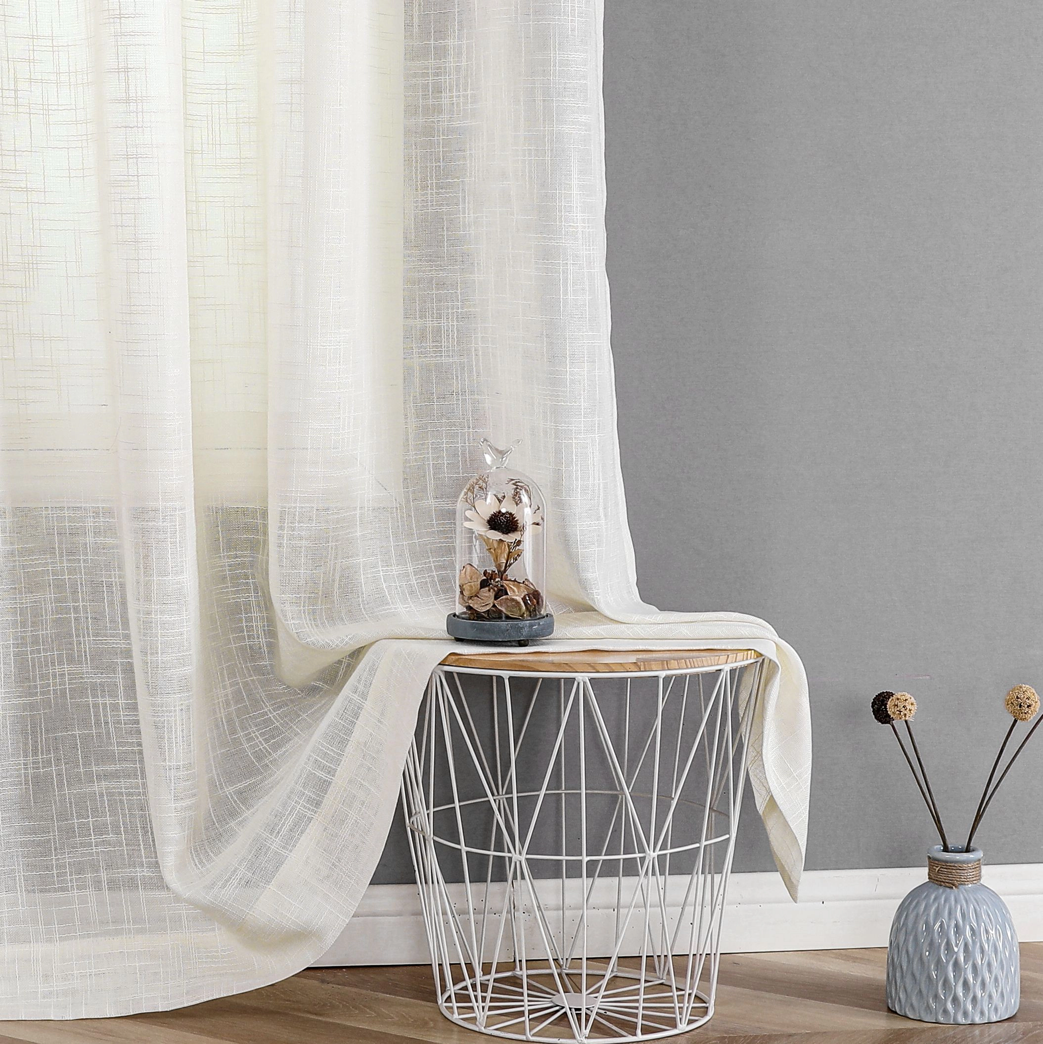 Kate Aurora 2 Pack Semi Sheer Grommet Top Window Curtains