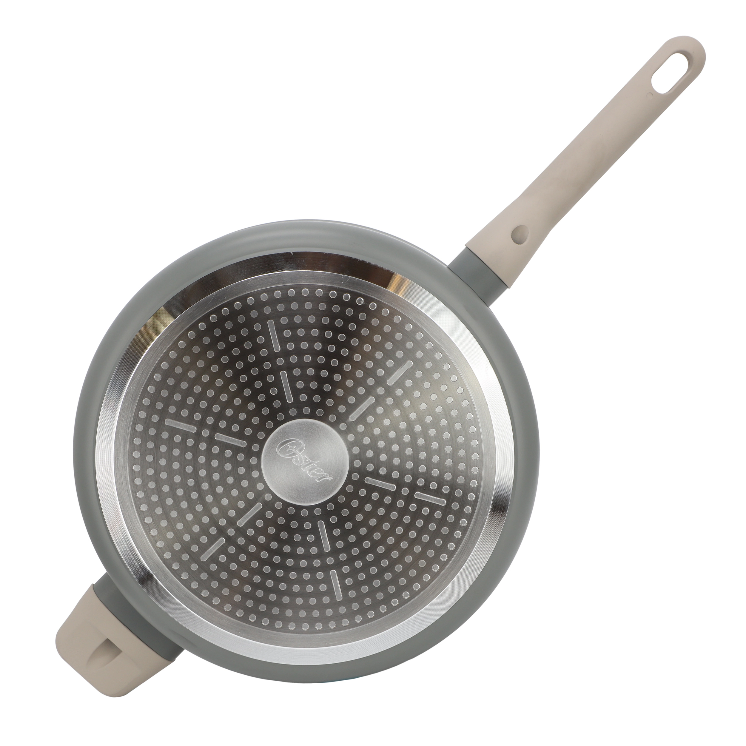 Oster Ambrose 4.5 Quart Nonstick Aluminum Saute Pan with Lid in Matte Grey