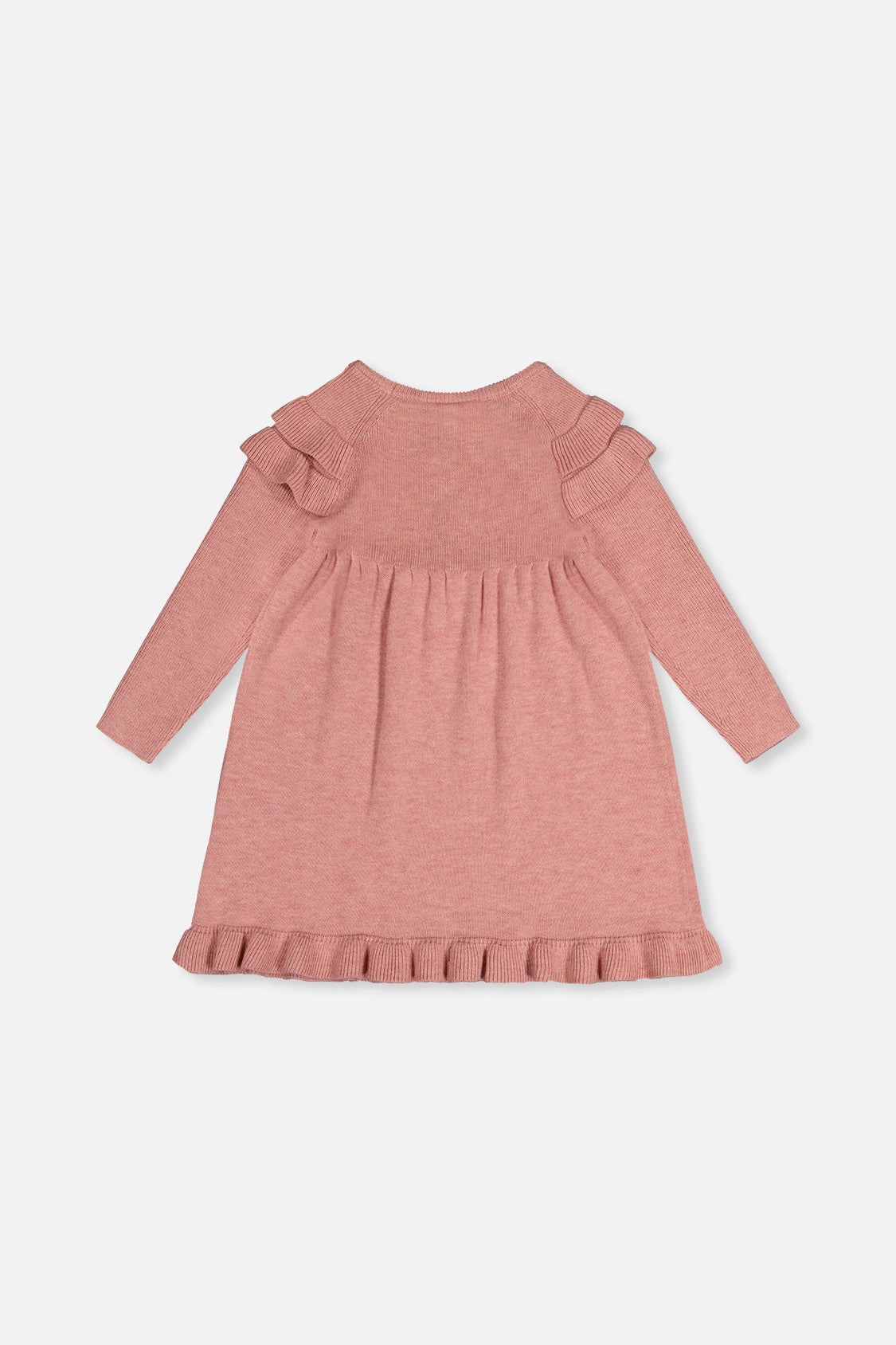 Deux par Deux Girls Ruffled Floral Detail Knitted Dress