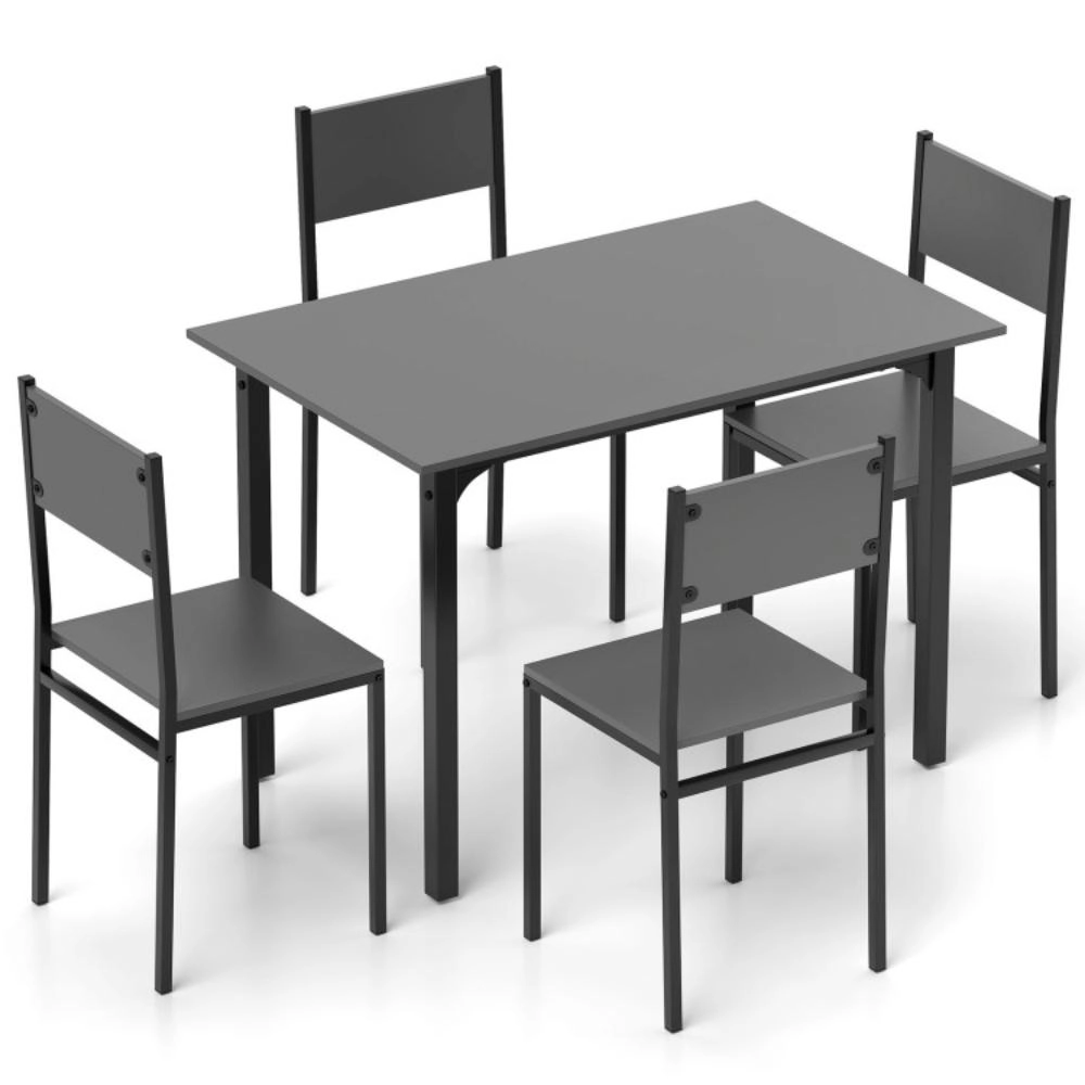 Hivvago 5 Piece Dining Table Set Industrial Style Kitchen And Chairs For 4