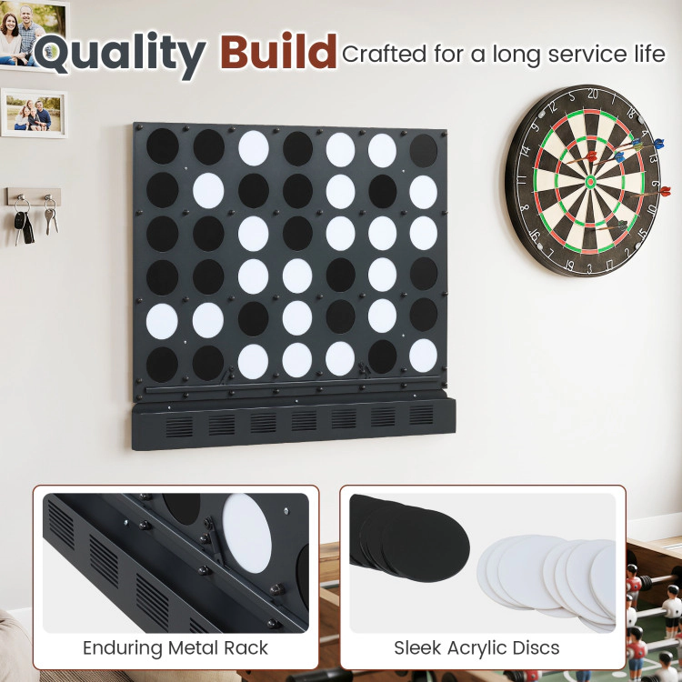Hivvago Wall-mounted Jumbo 4-in-a-Row Game with Acrylic Discs