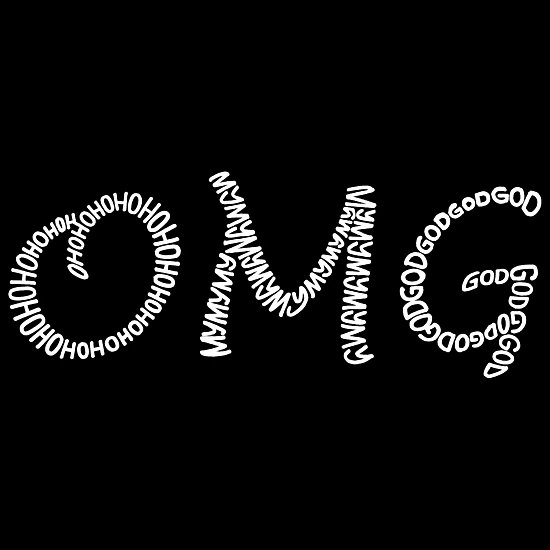 LA Pop Art Girls Word Art Hoodie - OMG