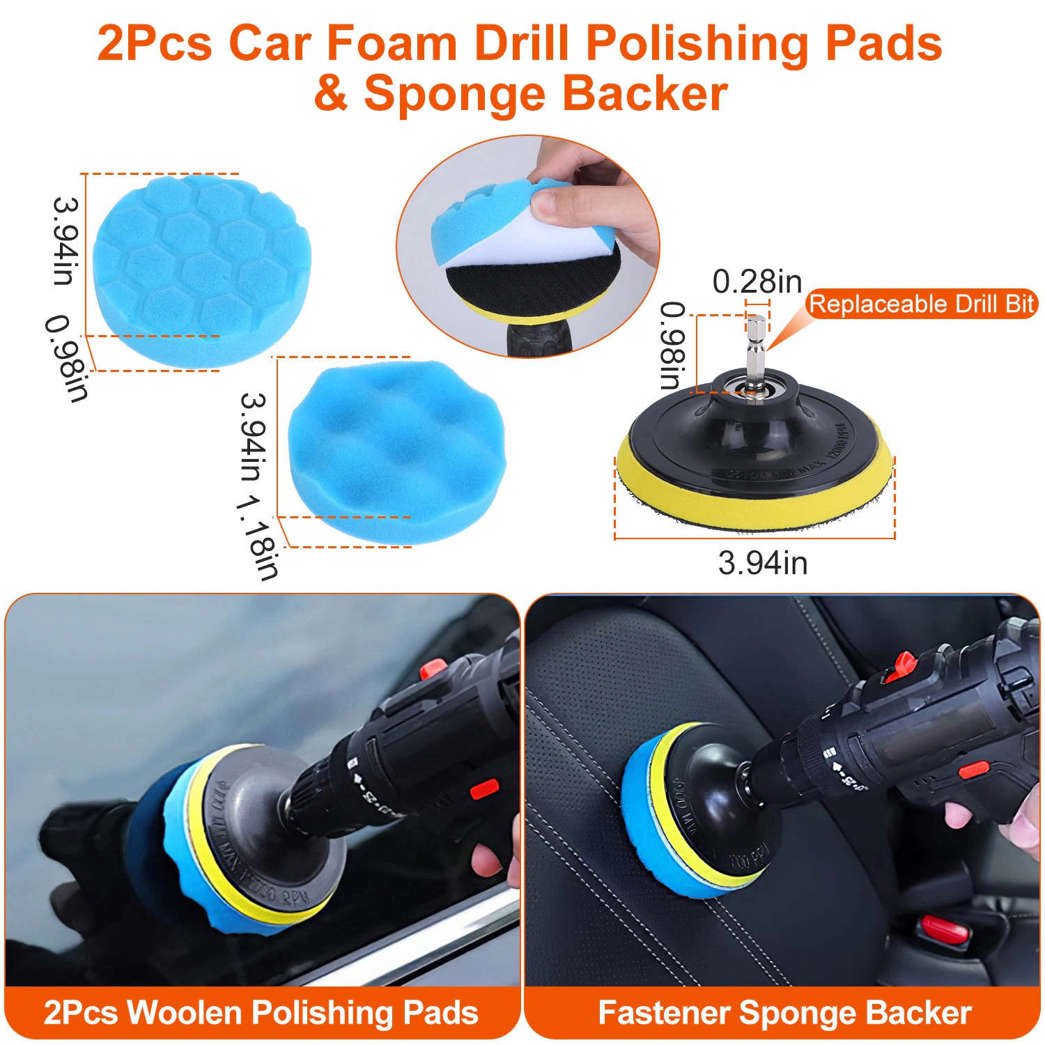 GBruno 26-Piece Drill Brush Car Detailing Kit