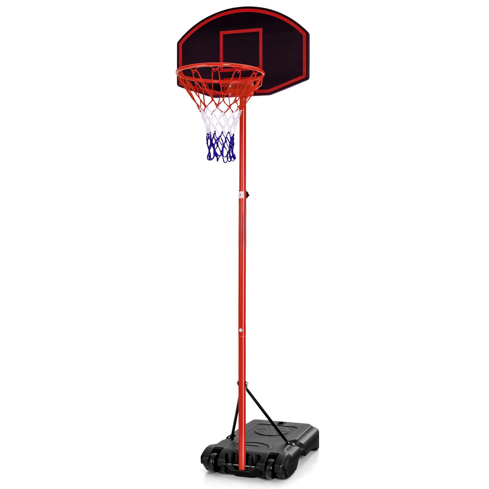 SUGIFT 5.5-ft to 7.5-ft 5-Level Adjustable Portable Basketball Hoop with 2 Wheels and Fillable Base