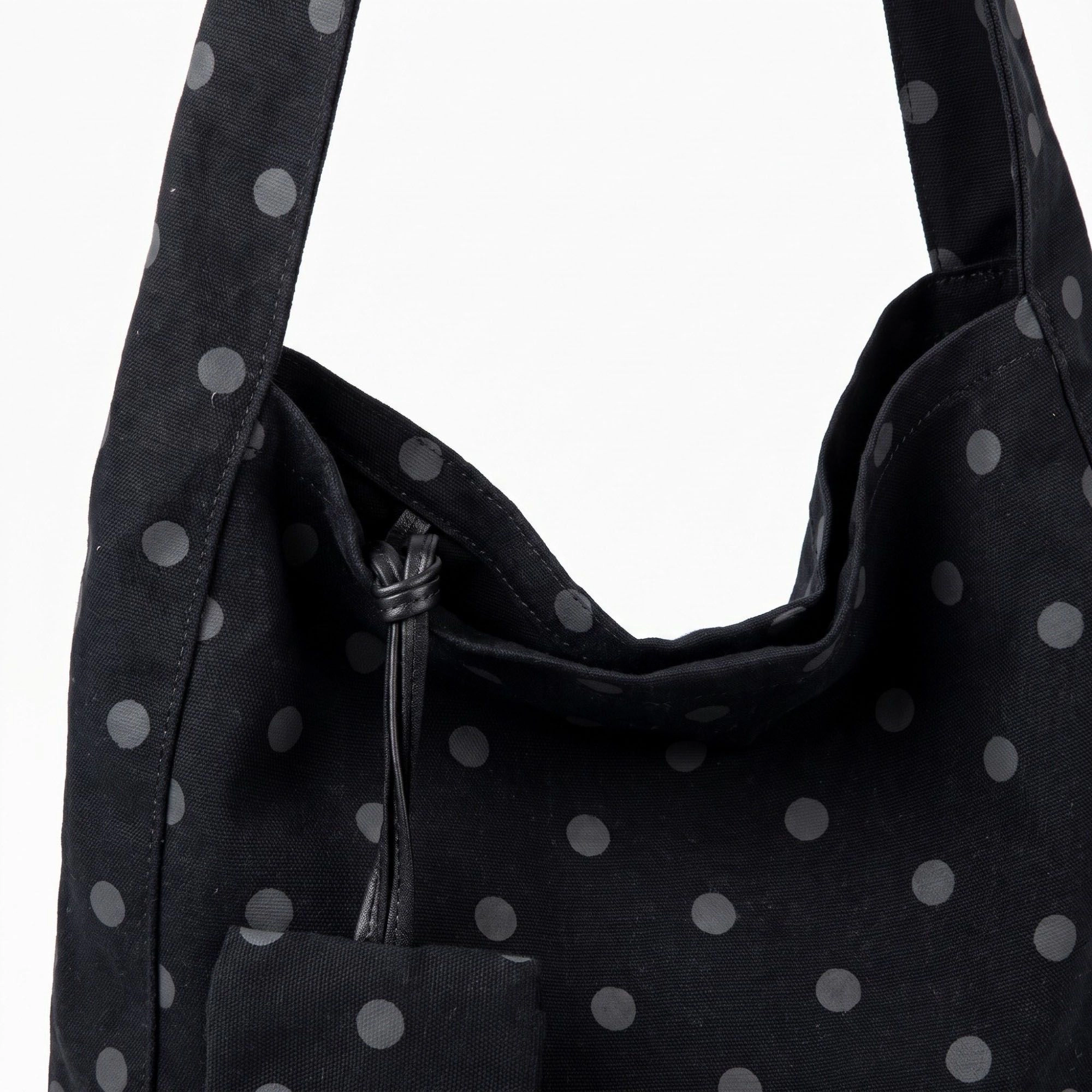 Alilang Women's Polka Dot Hobo Tote Bag with Wide Shoulder Strap and Matching Pouch 12.5x13x5.5in