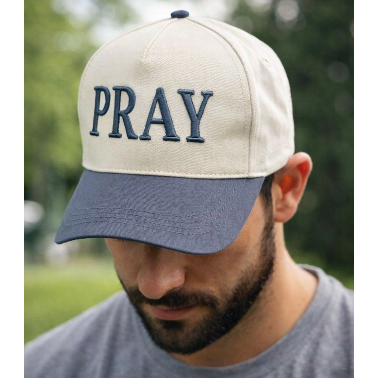 CTM Unisex Pray Embroirdered Trucker Hat