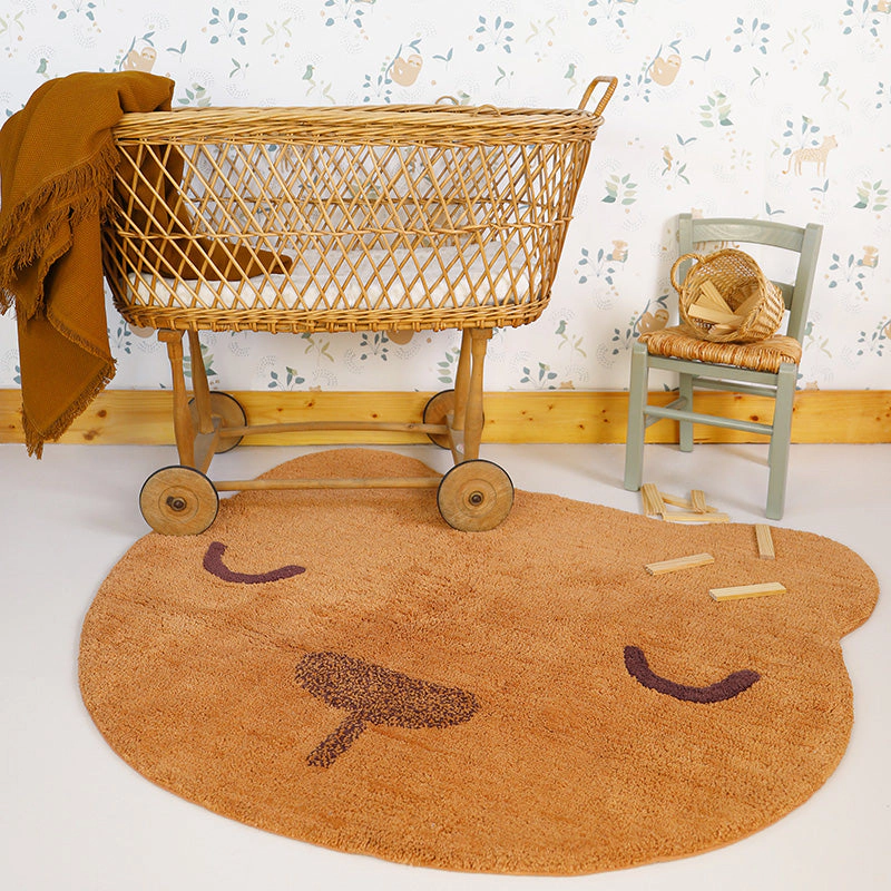 Nattiot Washable Cotton Baby Room Rug With Teddy Bear - Sandel
