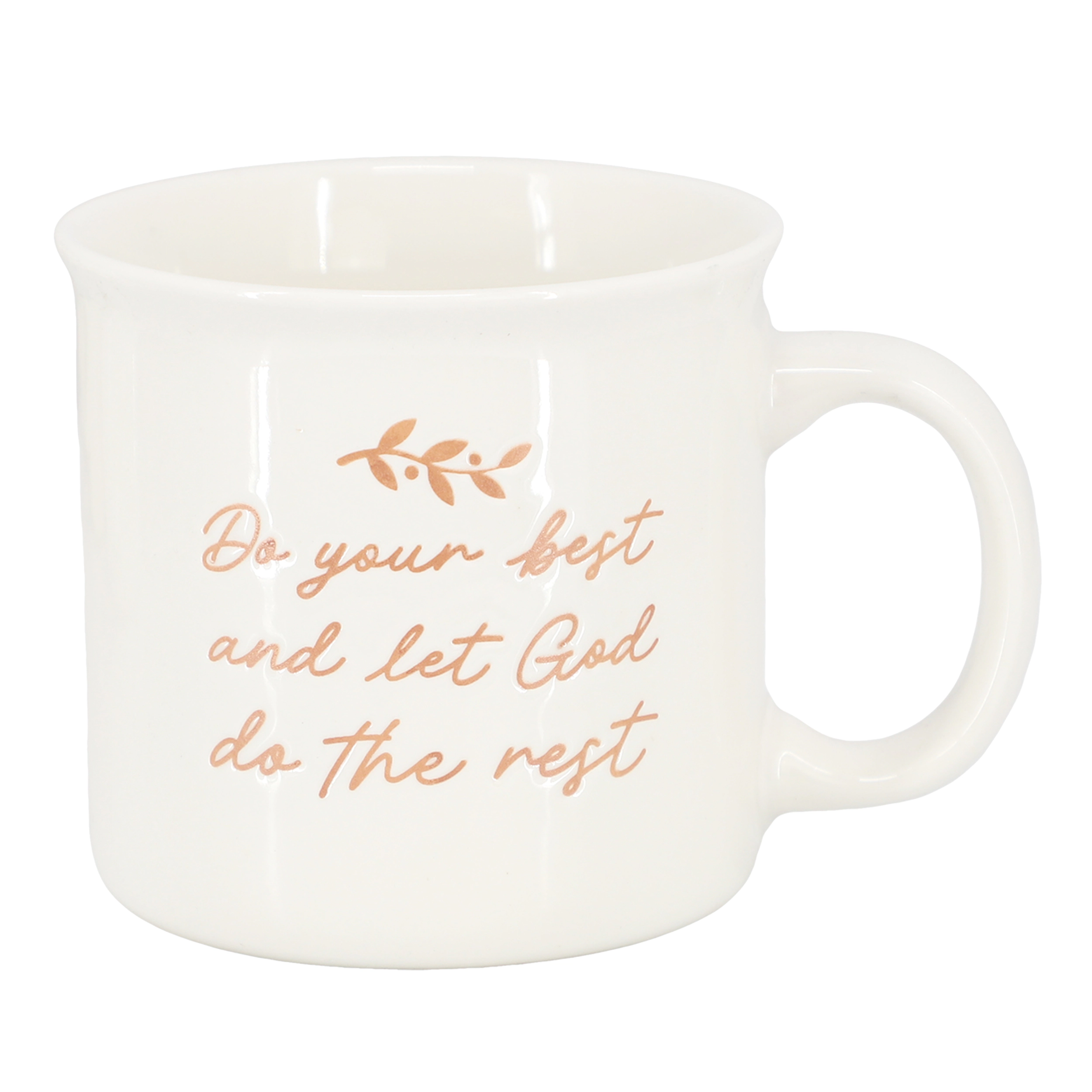 Gibson Home Daily Wisdom 4 Piece Assorted 21 Ounce Stoneware Mug Set in White