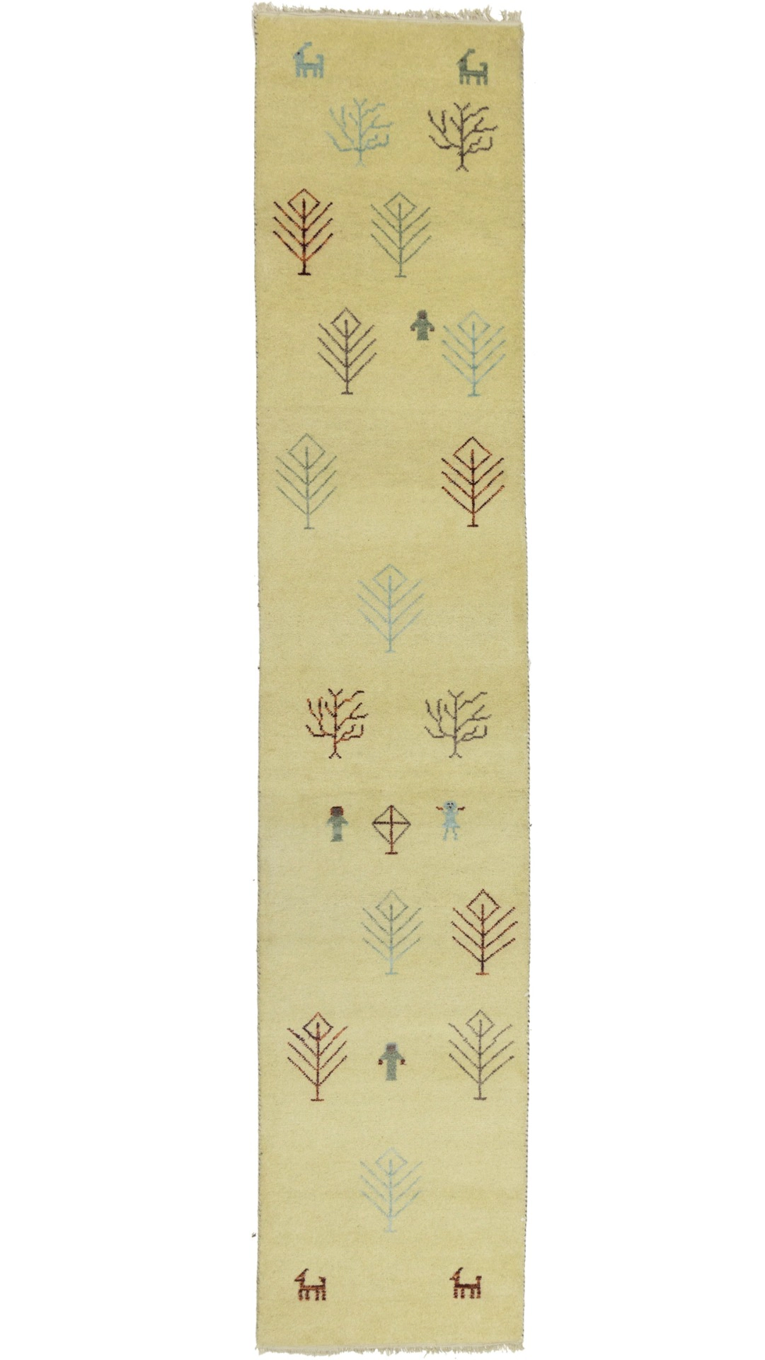 Magic Rugs 2'7 x 13'1 Hand Knotted Indo-Gabbeh Oriental Wool Runner Rug