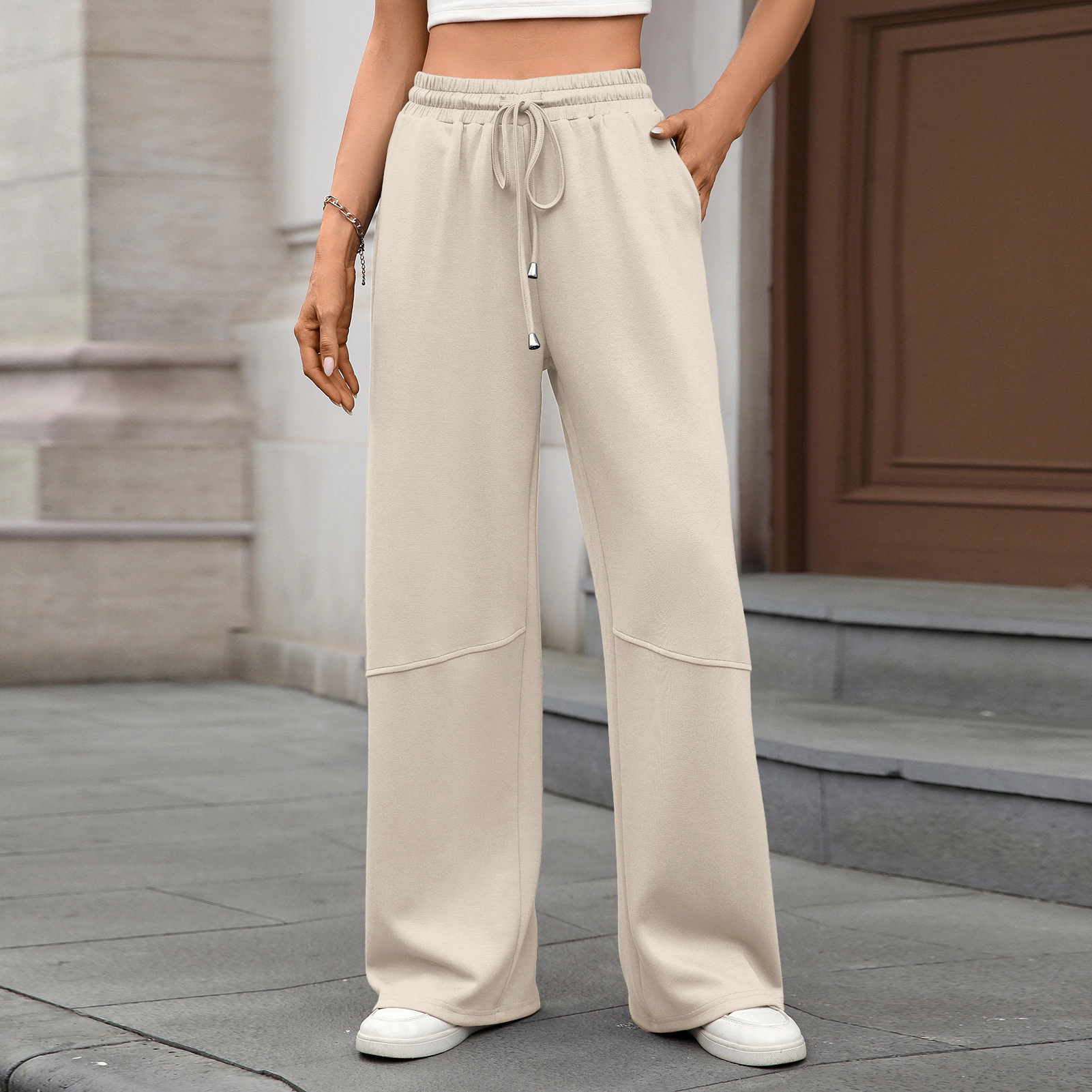 Enchanted Funland Womens Drawstring Elastic Waist Casual Pants with Pockets