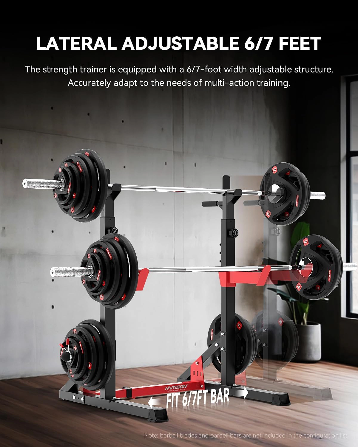 HARISON Adjustable Squat Rack for Home Gym, 650 LB Half Rack with Pull-Up & Dip Stations