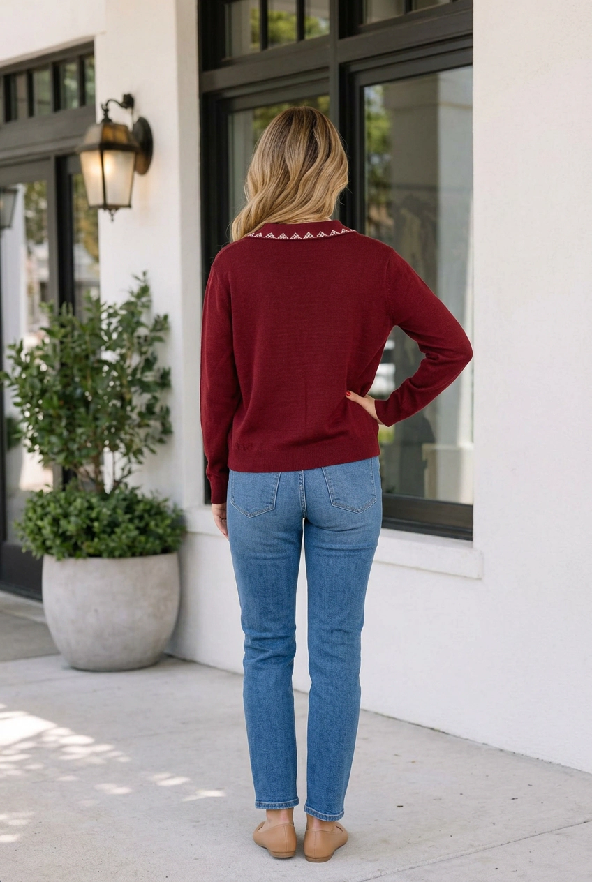 Threaded Pear Women's Susana Long Sleeve Knit Cardigan