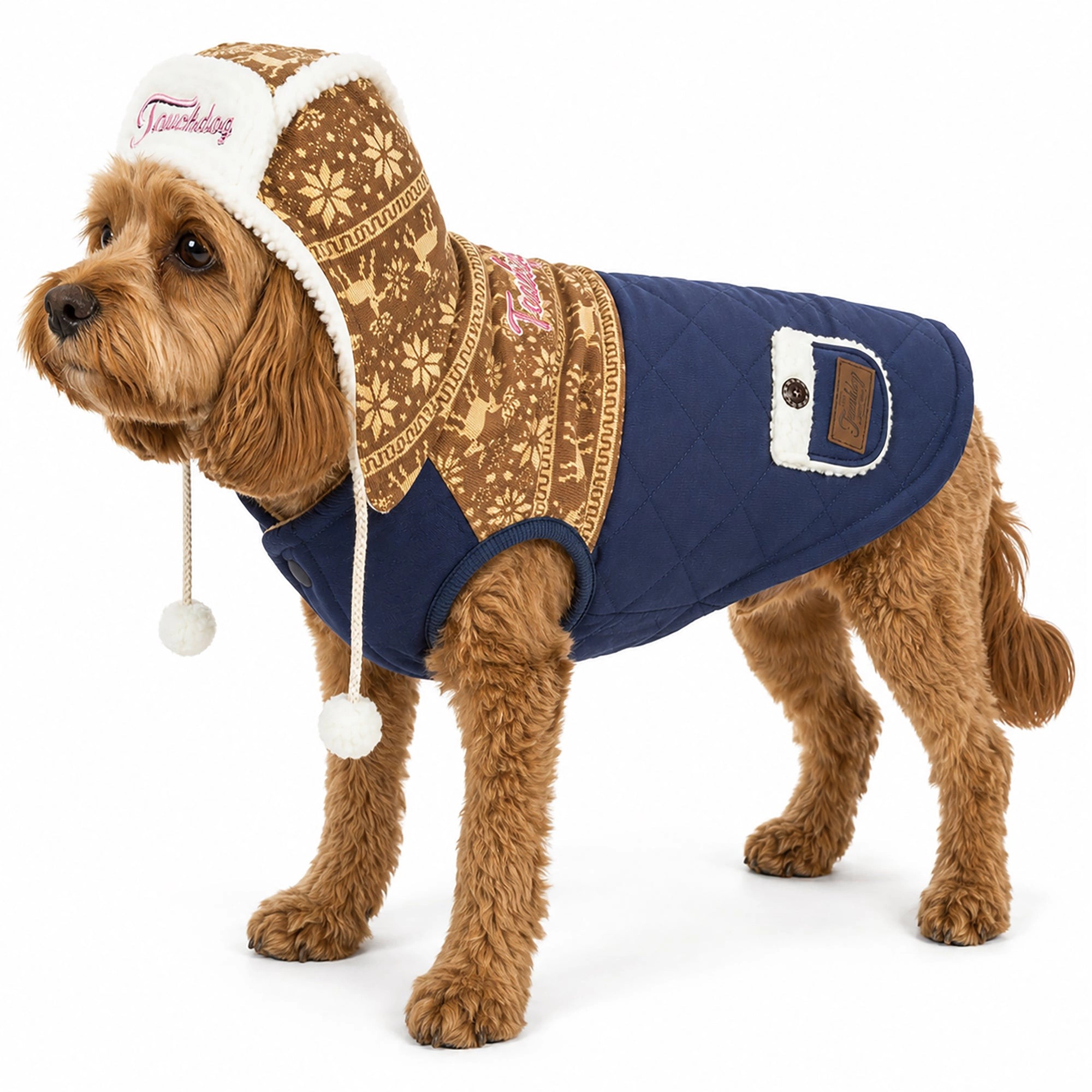 Touchdog ® Snowadayz Pom Pom Pet Hooded Sweater