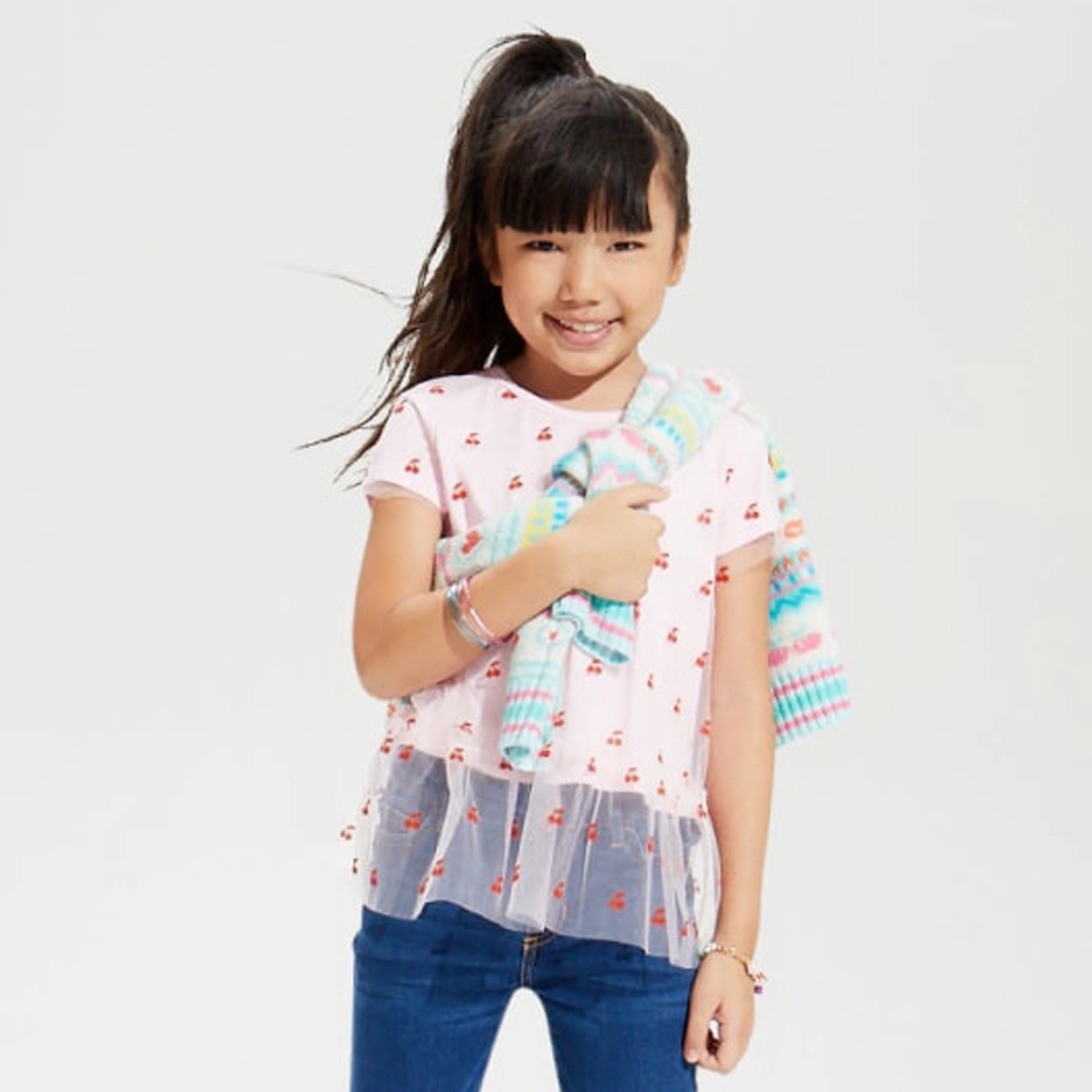 Rockets of Awesome Cherry Organza Shirt for Girls