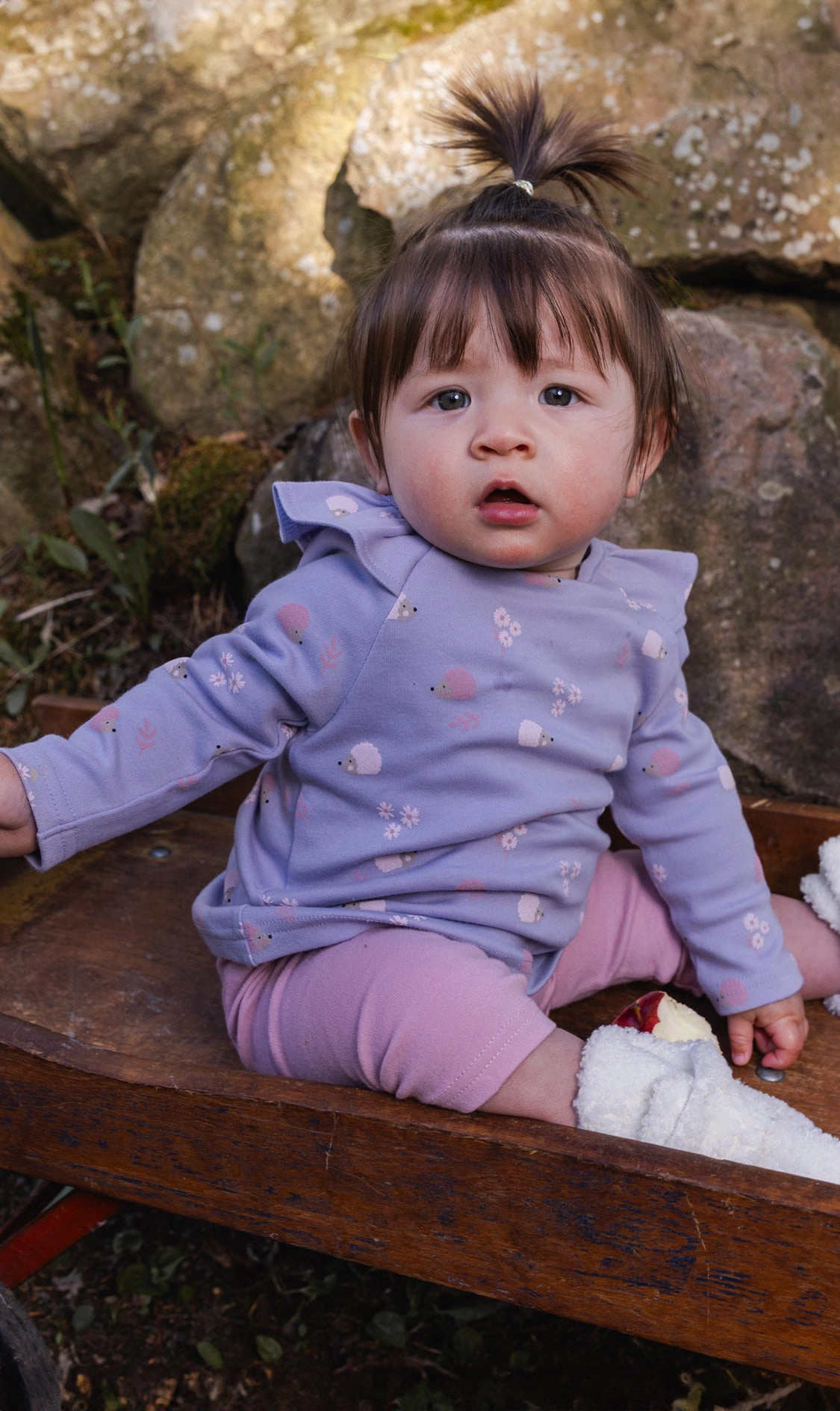 Deux par Girls Organic Cotton Tunic and Legging Set with Hedgehog Print