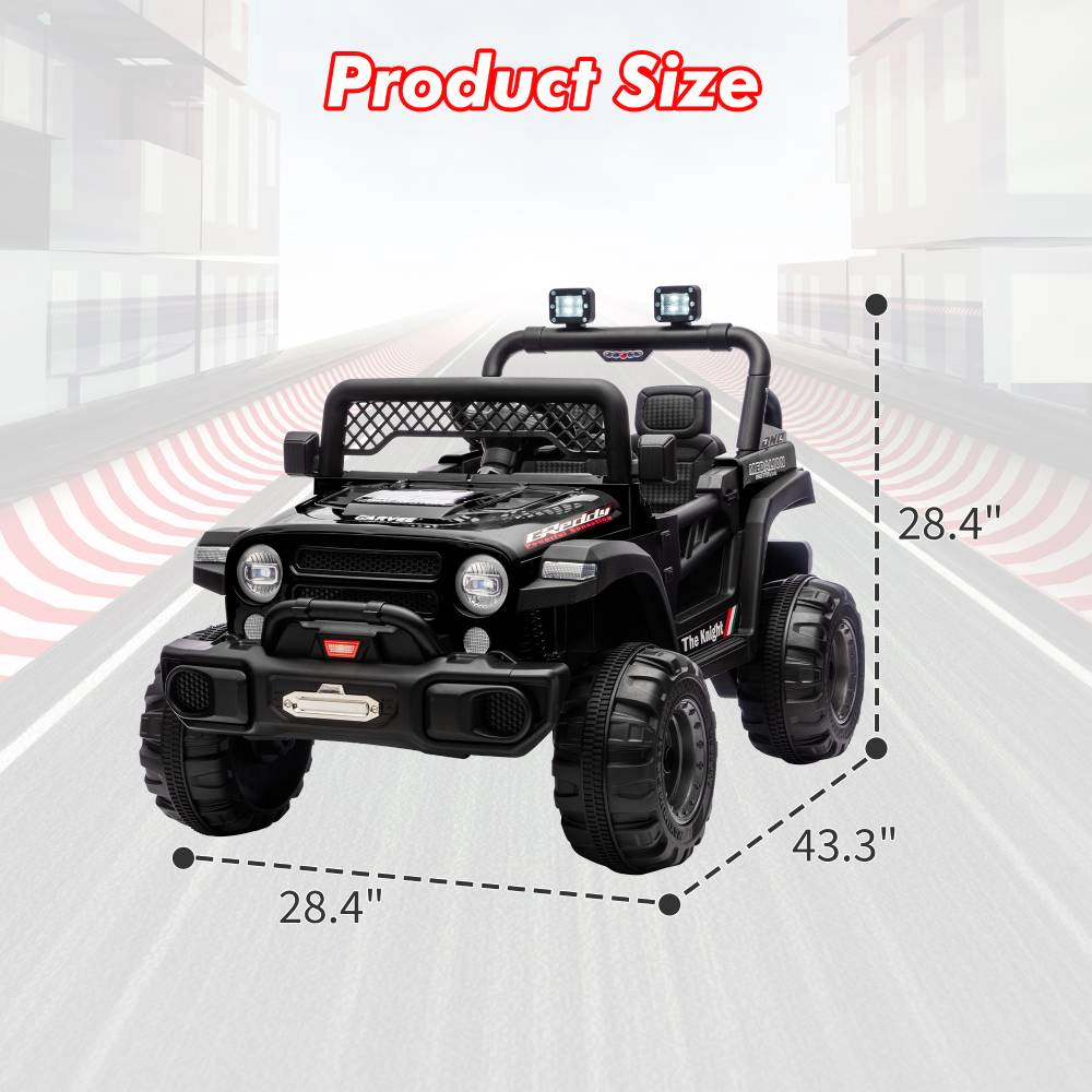 12V Kids Electric Ride-On Truck with Remote, 3 Speeds, 6MPH Max, Suspension, LED Lights, Music