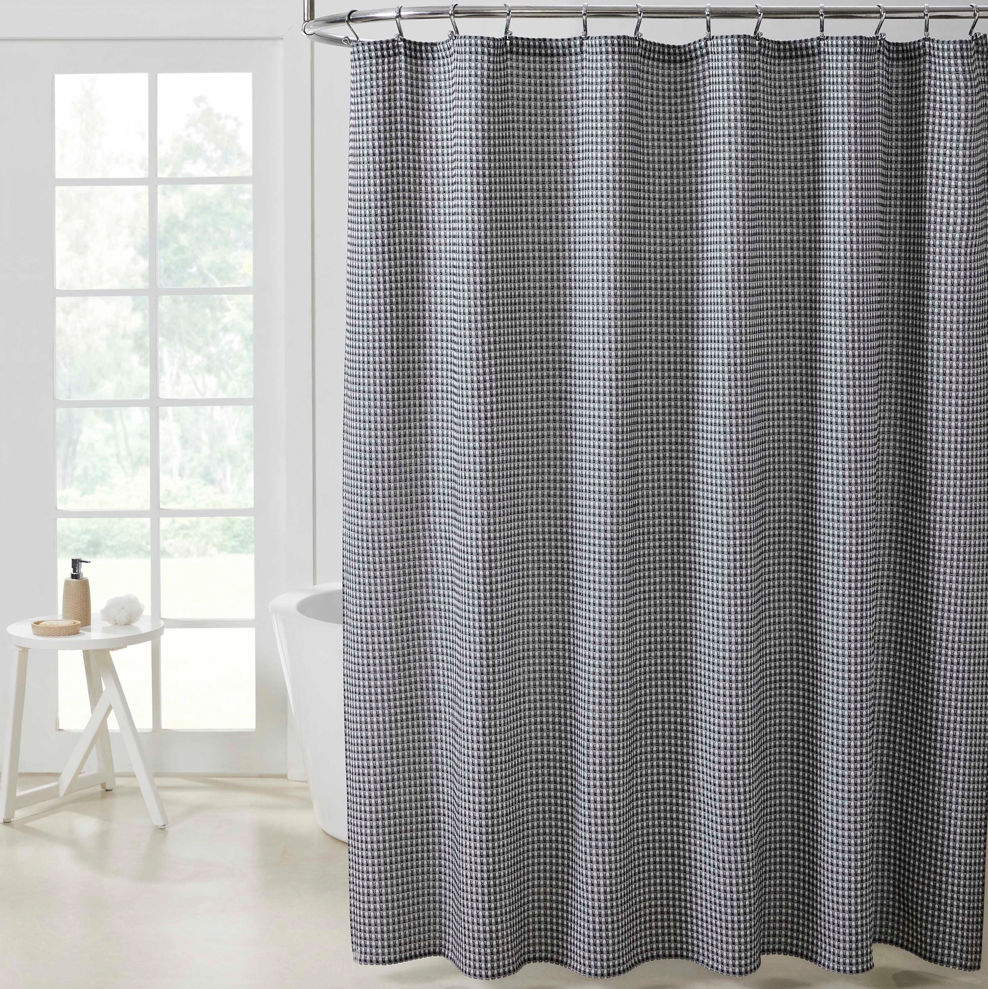 Hotel Collection Premium Waffle Weave Mold & Mildew Resistant Fabric Shower Curtain by Kate Aurora