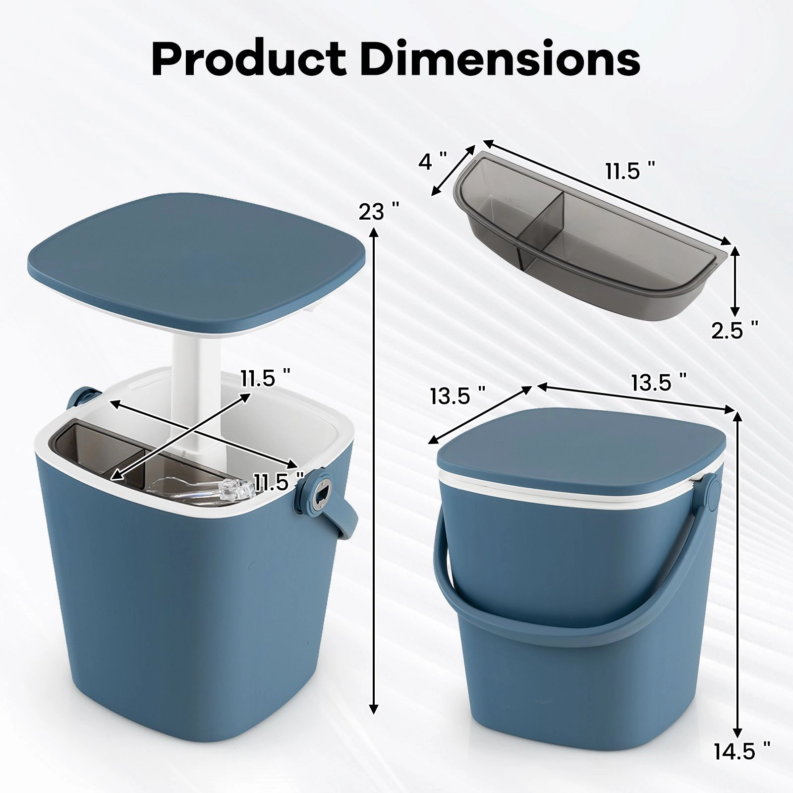 SlickBlue Outdoor Cocktail Cooler Table with Storage Rack and Bottle Opener