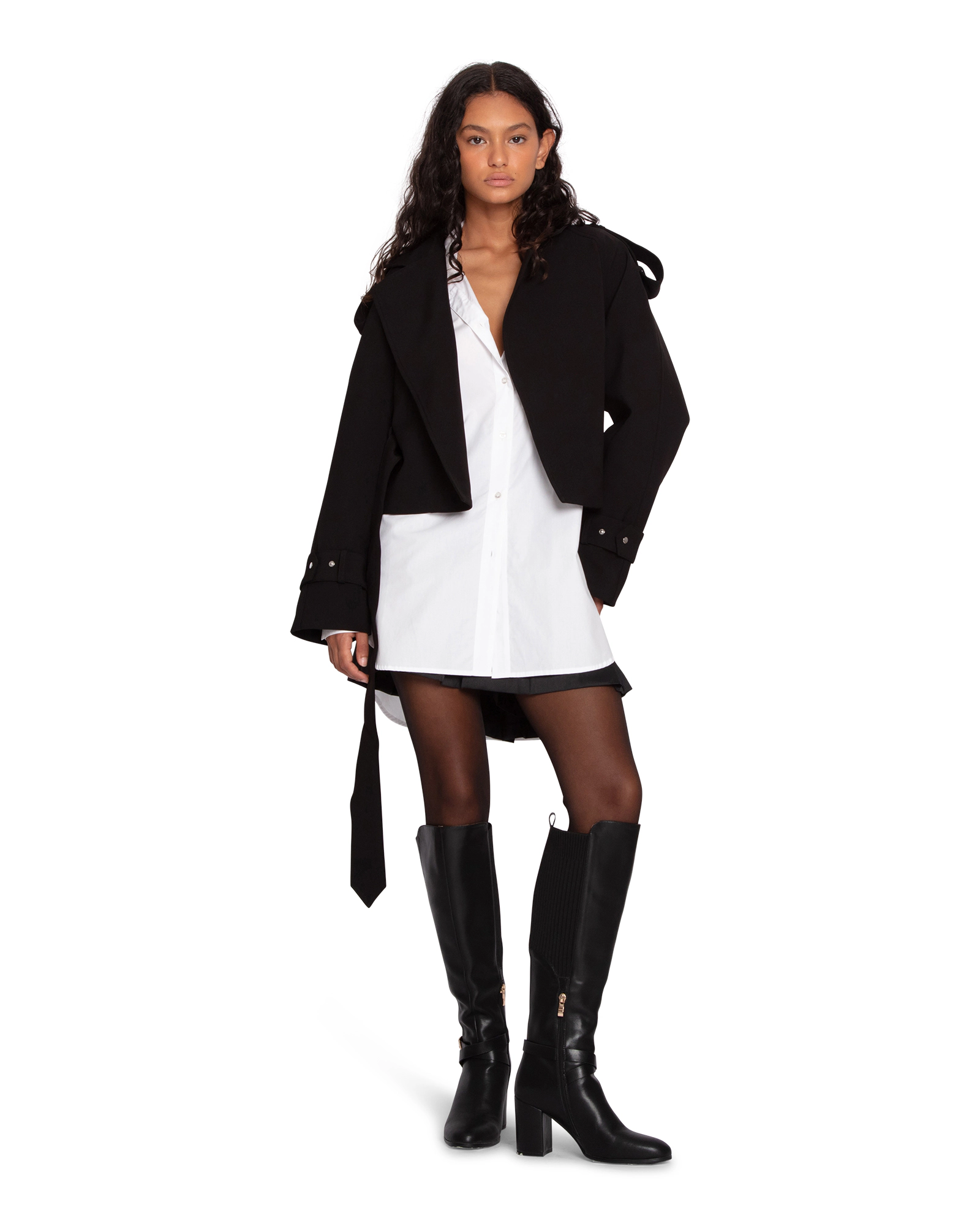 Belle & Bloom Fast Car Cropped Trench Coat