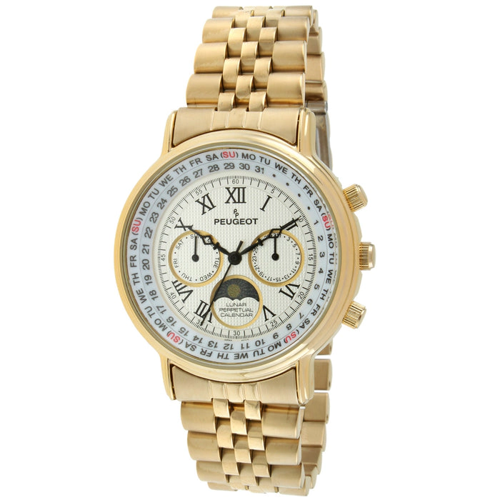 Peugeot Vintage Multi-Function Bracelet Watch with Perpetual Calendar and Moon Phase